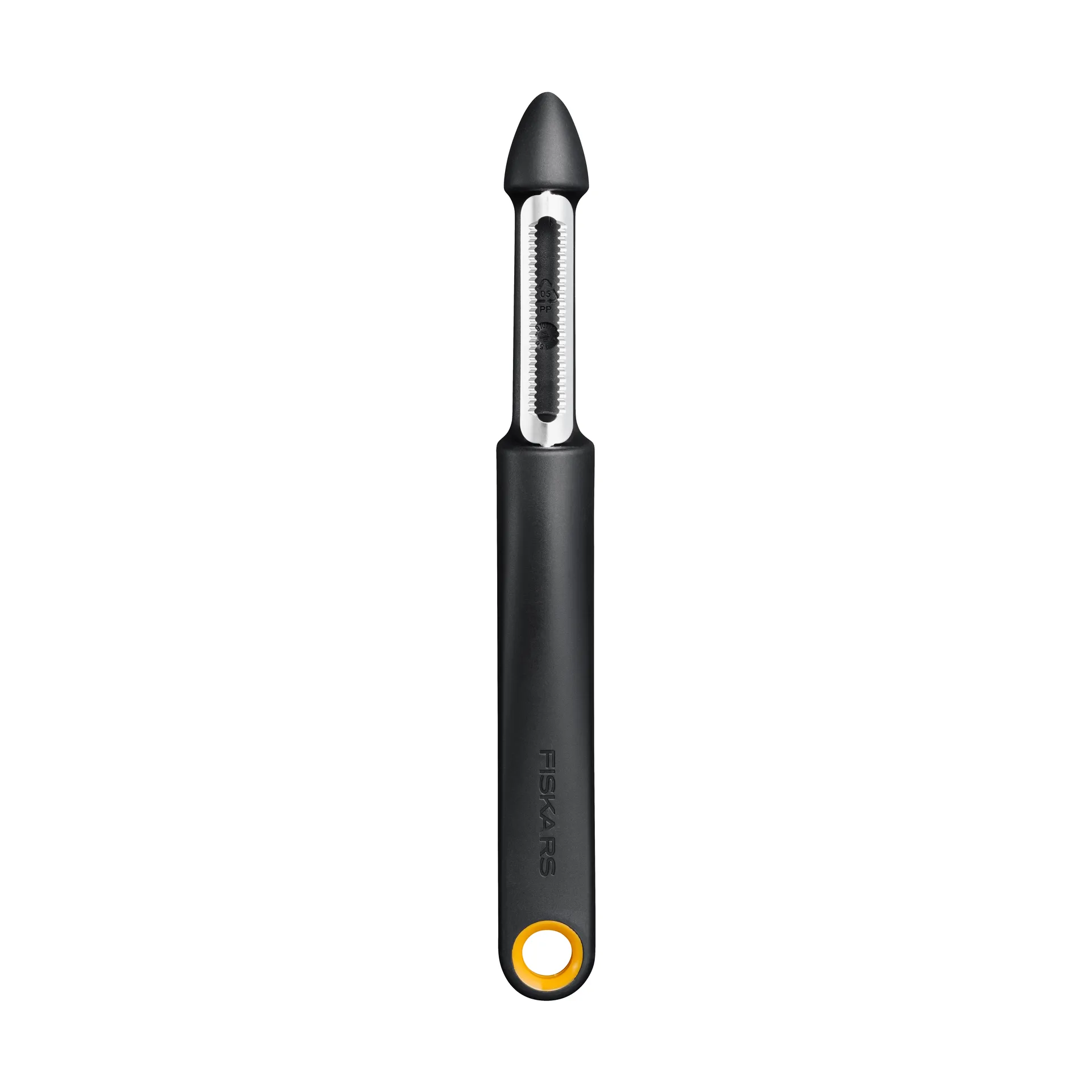 Fiskars Functional Form kartoffelskræller Sort, frugtskræller, bevægeligt blad