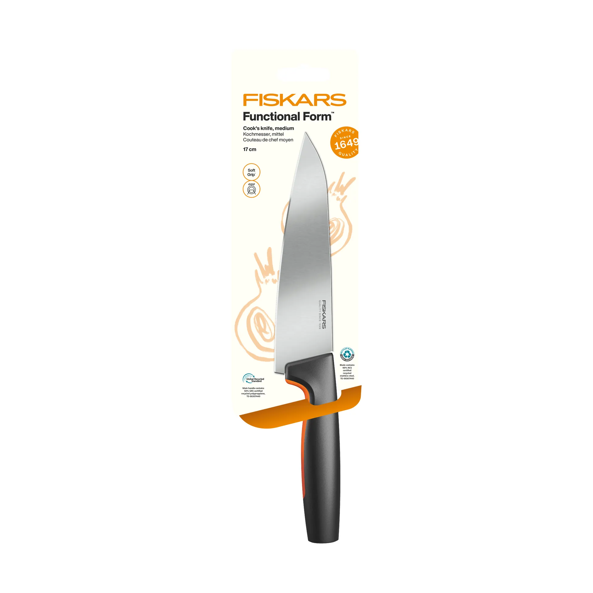 Fiskars Functional Form kockkniv Medium, rostfritt st&aring;l