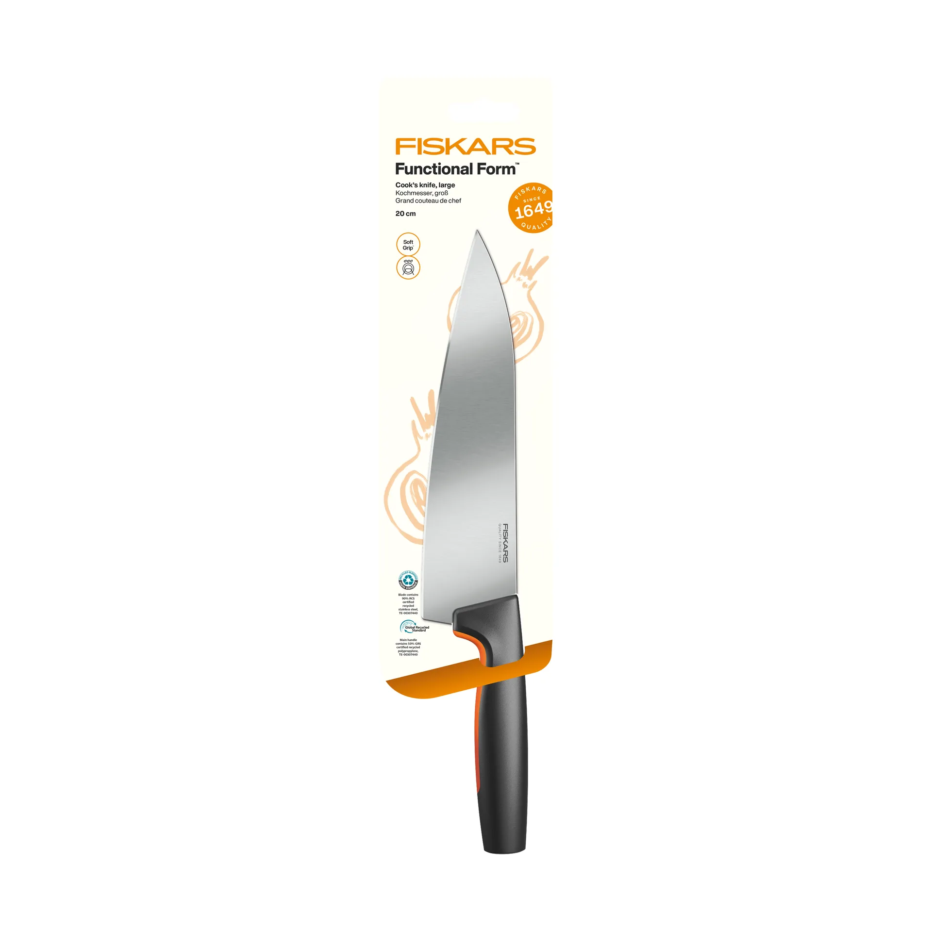 Fiskars Functional Form kockkniv Stor, rostfritt st&aring;l