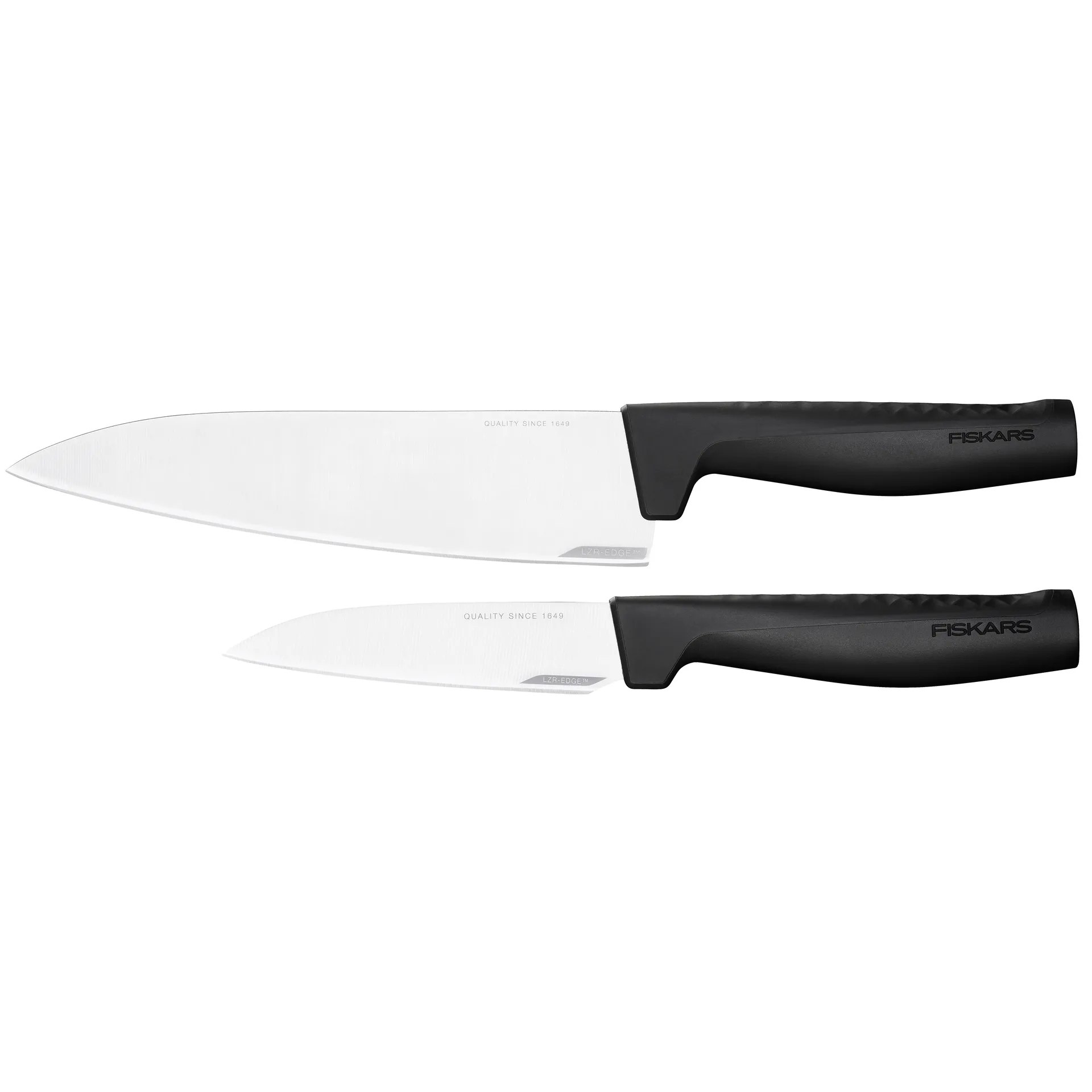 Fiskars Hard Edge knivset kockkniv och gr&ouml;nsakskniv 2 delar