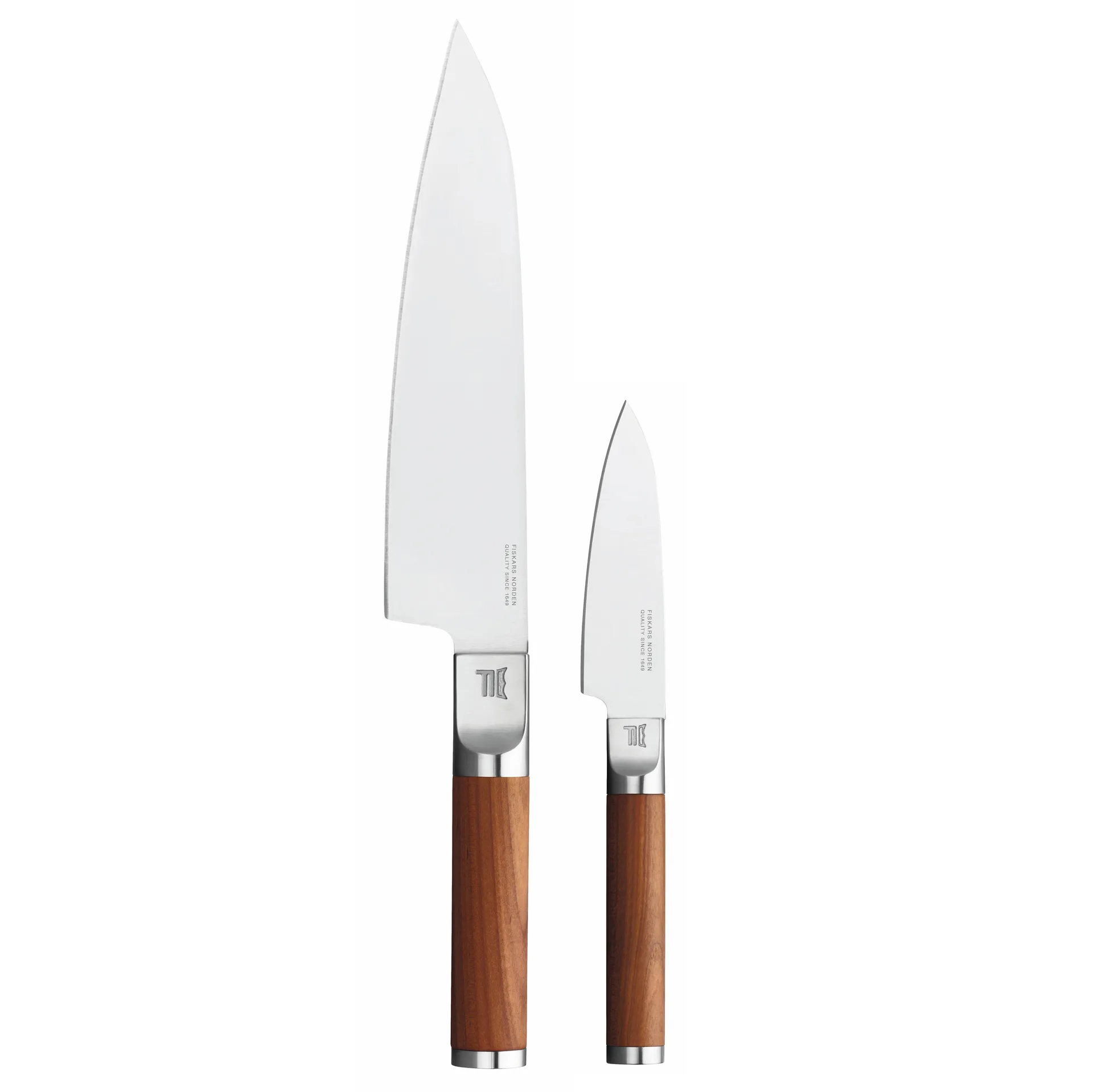 Fiskars Norden kockkniv + gr&ouml;nsakskniv knivset 2 delar Rostfritt st&aring;l-bj&ouml;rk