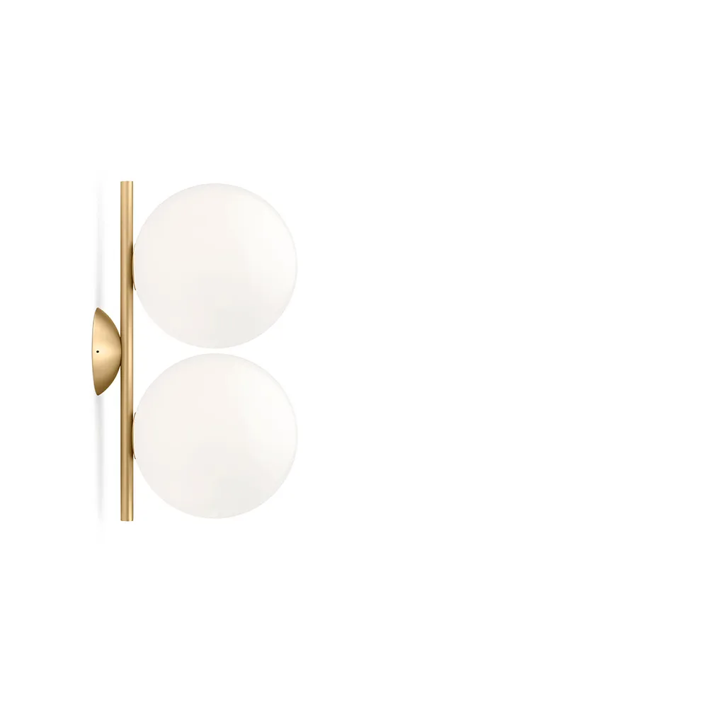 Flos Applique murale IC lights C/W1 Double Laiton brossé-opale