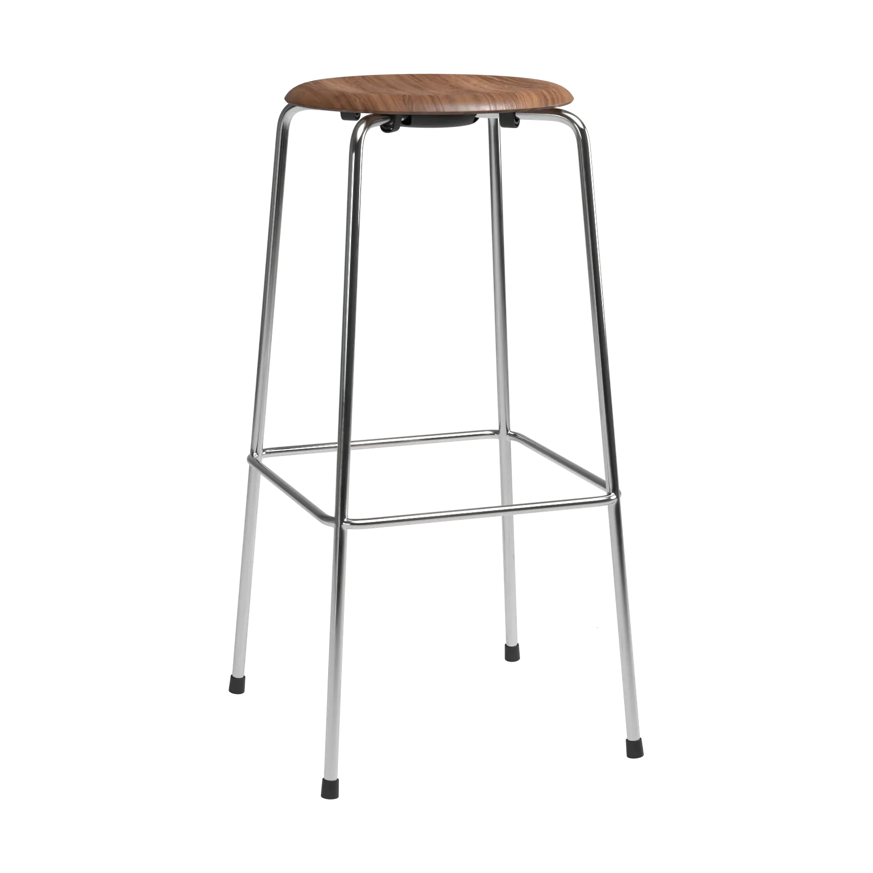 Fritz Hansen Tabouret de bar High Dot Noyer-chrome
