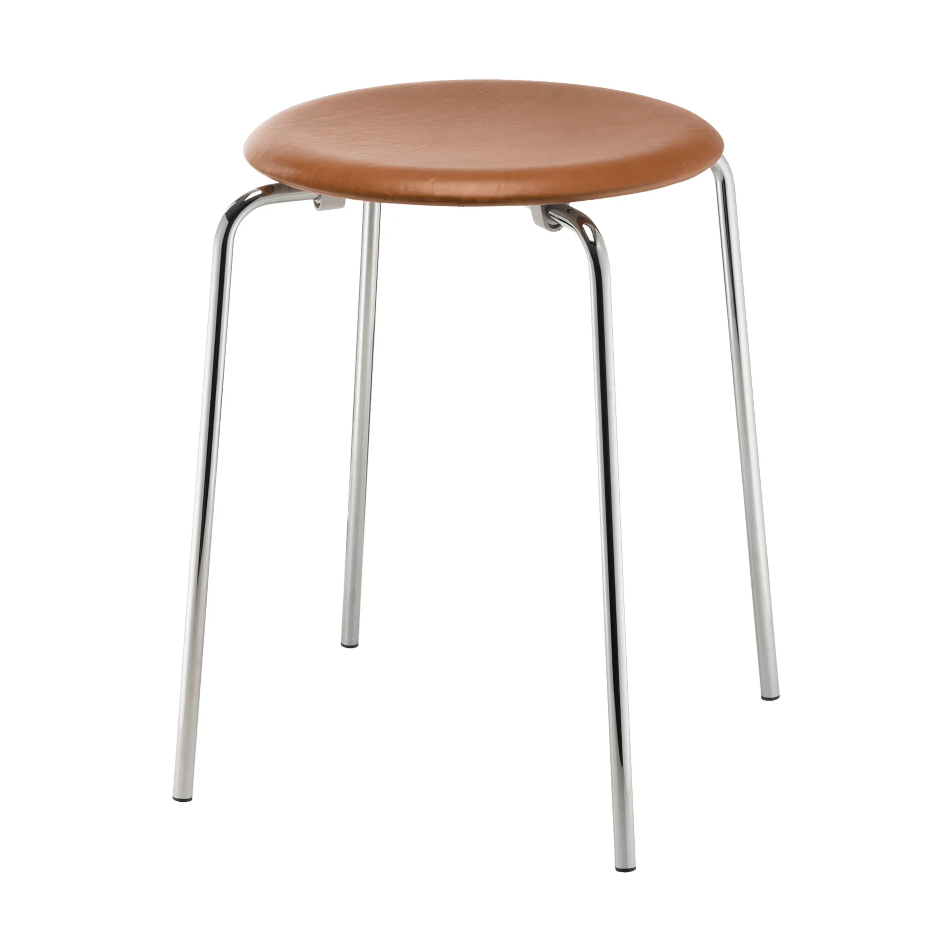 Fritz Hansen Tabouret en cuir Dot Essential walnut-chrome