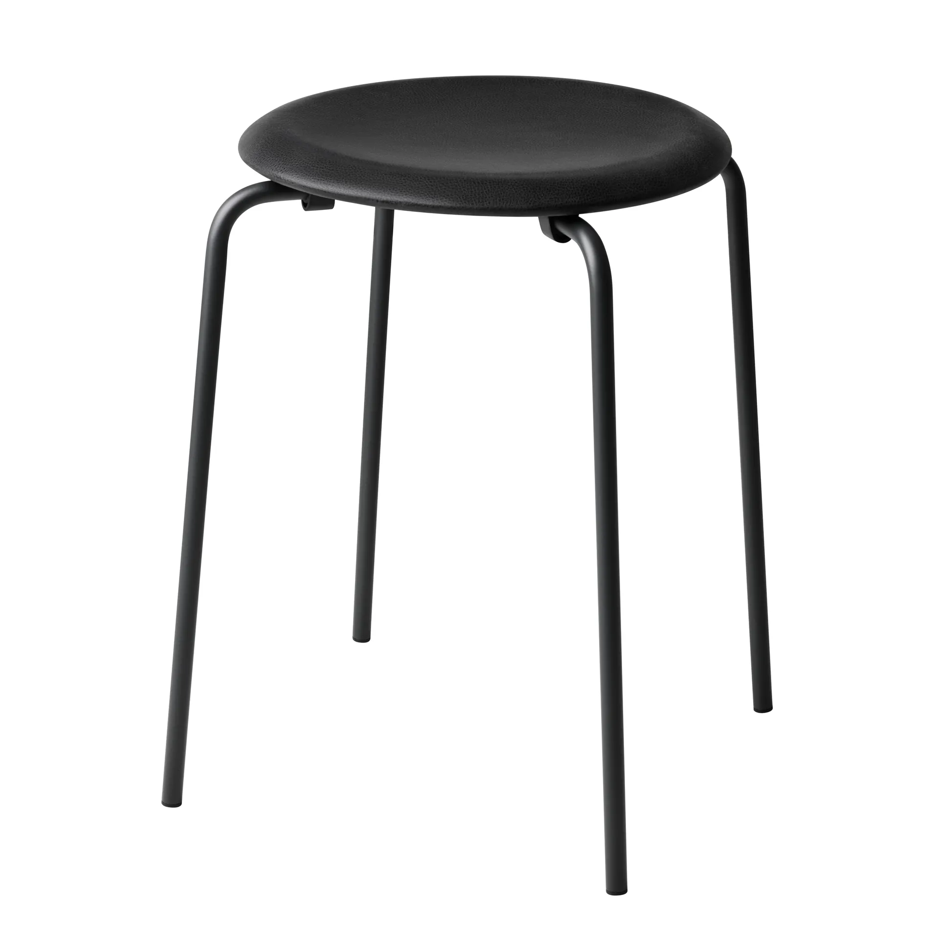 Fritz Hansen Tabouret en cuir Dot Noir cow-boy