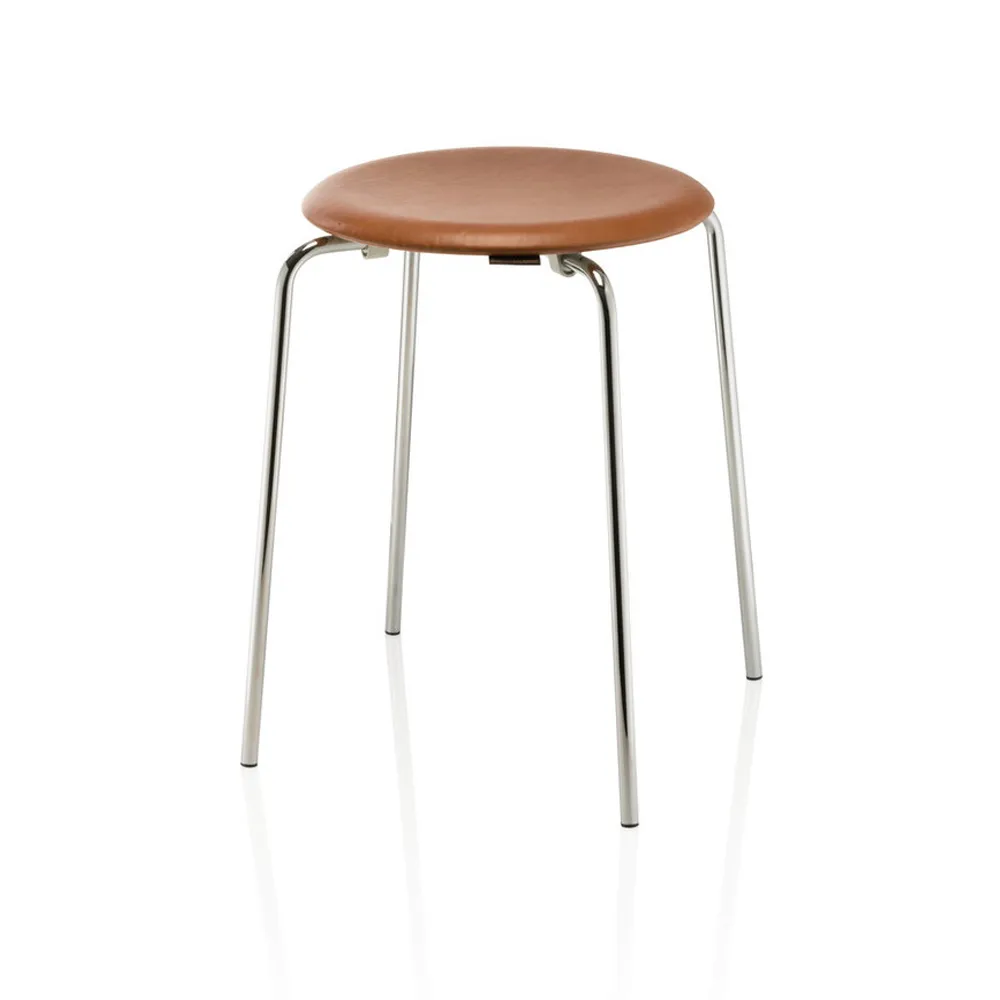 Fritz Hansen Tabouret en cuir Dot Wild leather walnut