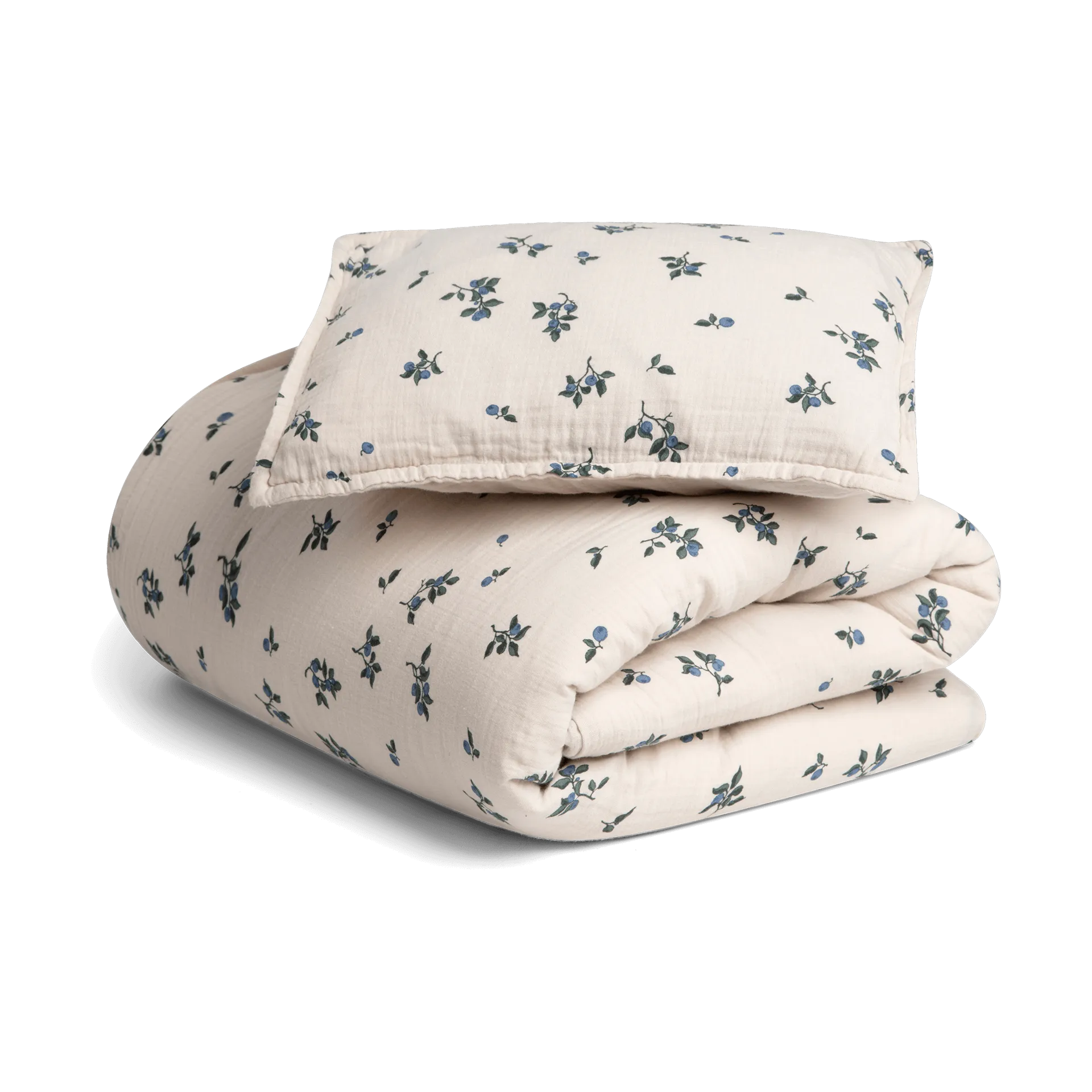 Garbo&Friends Housse de couette et taie d'oreiller Blueberry Muslin baby cm/40x45 cm