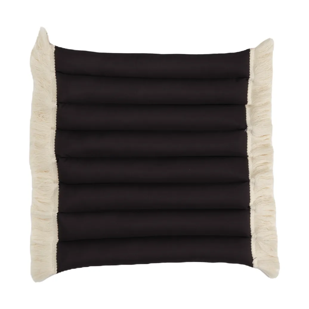 Garden Glory Coussin de siège Garden Glory à franges Noir, frange offwhite, cm