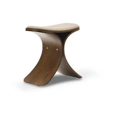 Gejst Tabouret Luno cm Chêne foncé-beige foncé textile
