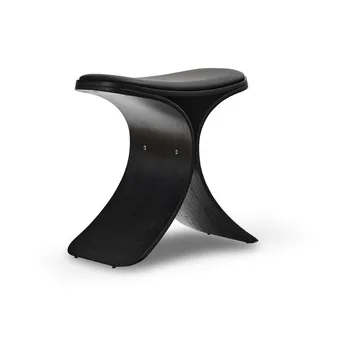 Gejst Tabouret Luno cm Chêne noir-cuir noir