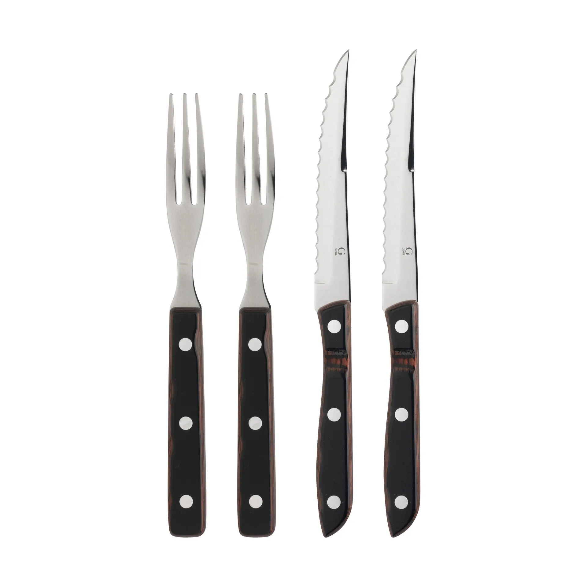 Gense Gense Old Farmer Classic grillbestik, 4 dele 2+2 rødbrun
