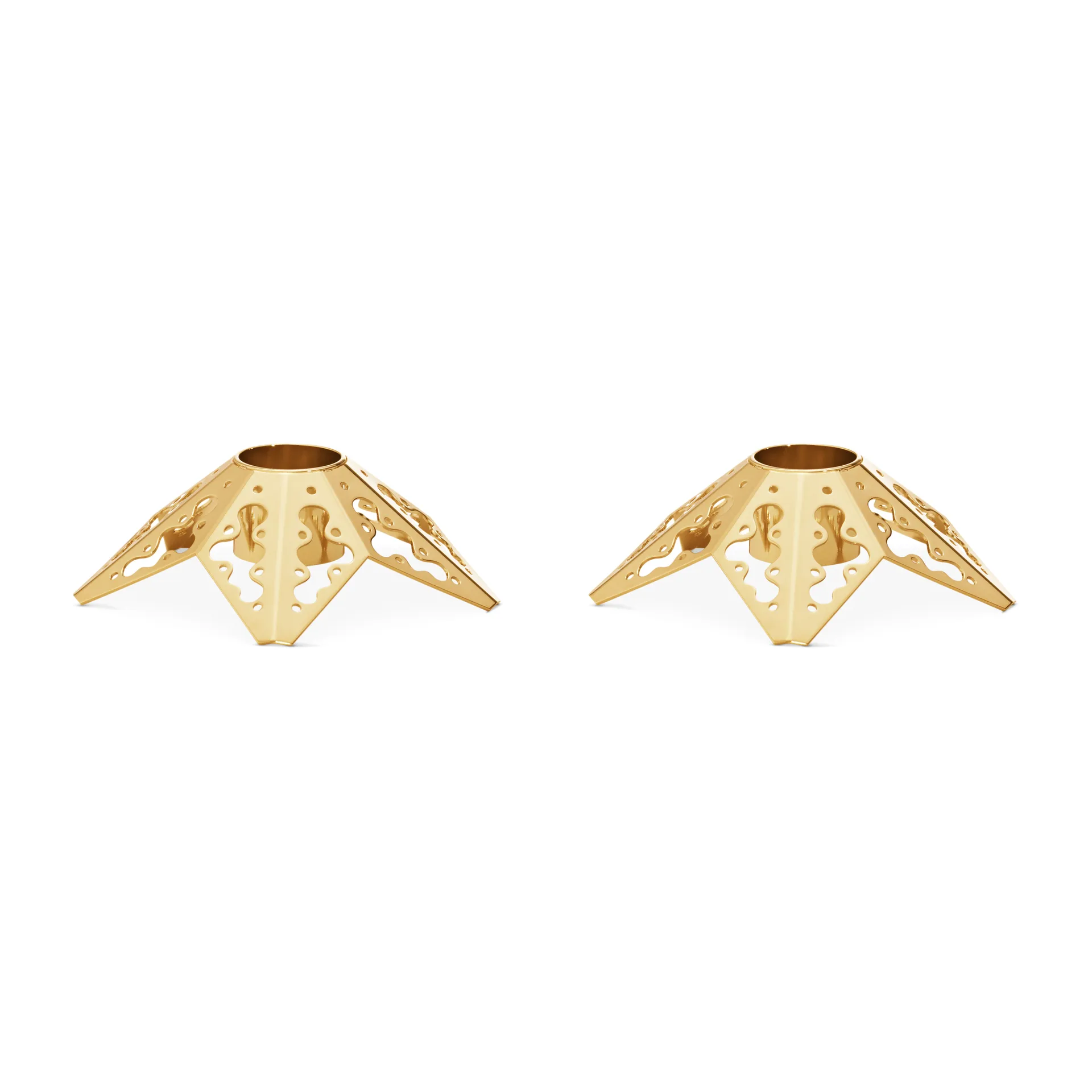 Georg Jensen 2022 &aring;rets lysestage 2 dele Forgyldt