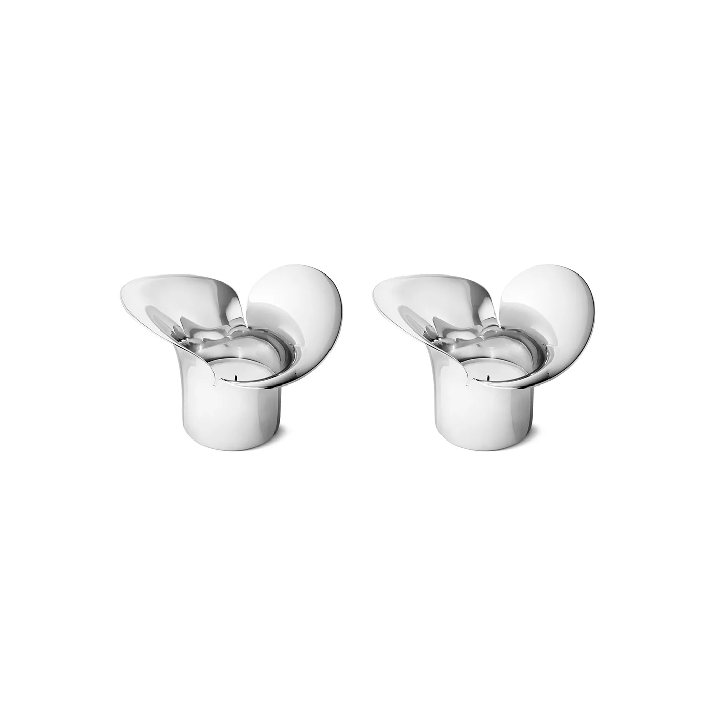 Georg Jensen - Georg Jensen Bloom Botanica fyrfadsstager i stål, 2 pak