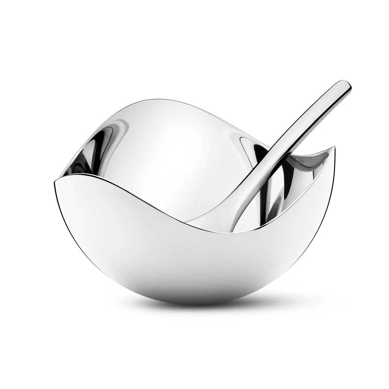 Georg Jensen Bloom saltkar med ske rustfrit stål