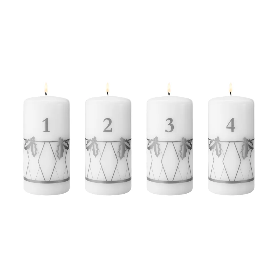 Georg Jensen bougie de l’Avent 2026 impression argent, 4 pièces