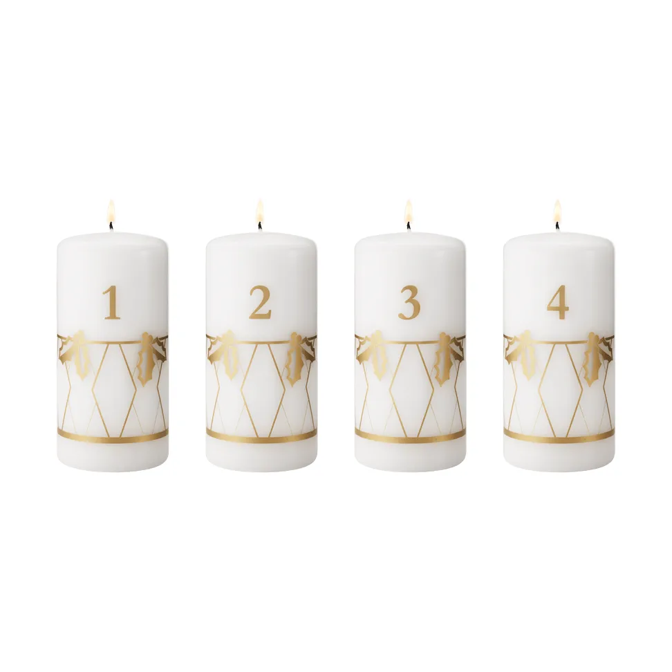 Georg Jensen bougie de l’Avent 2026 impression dorée, 4 pièces