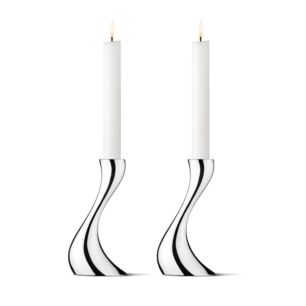 Georg Jensen Cobra ljusstake 2-pack liten, 16 cm