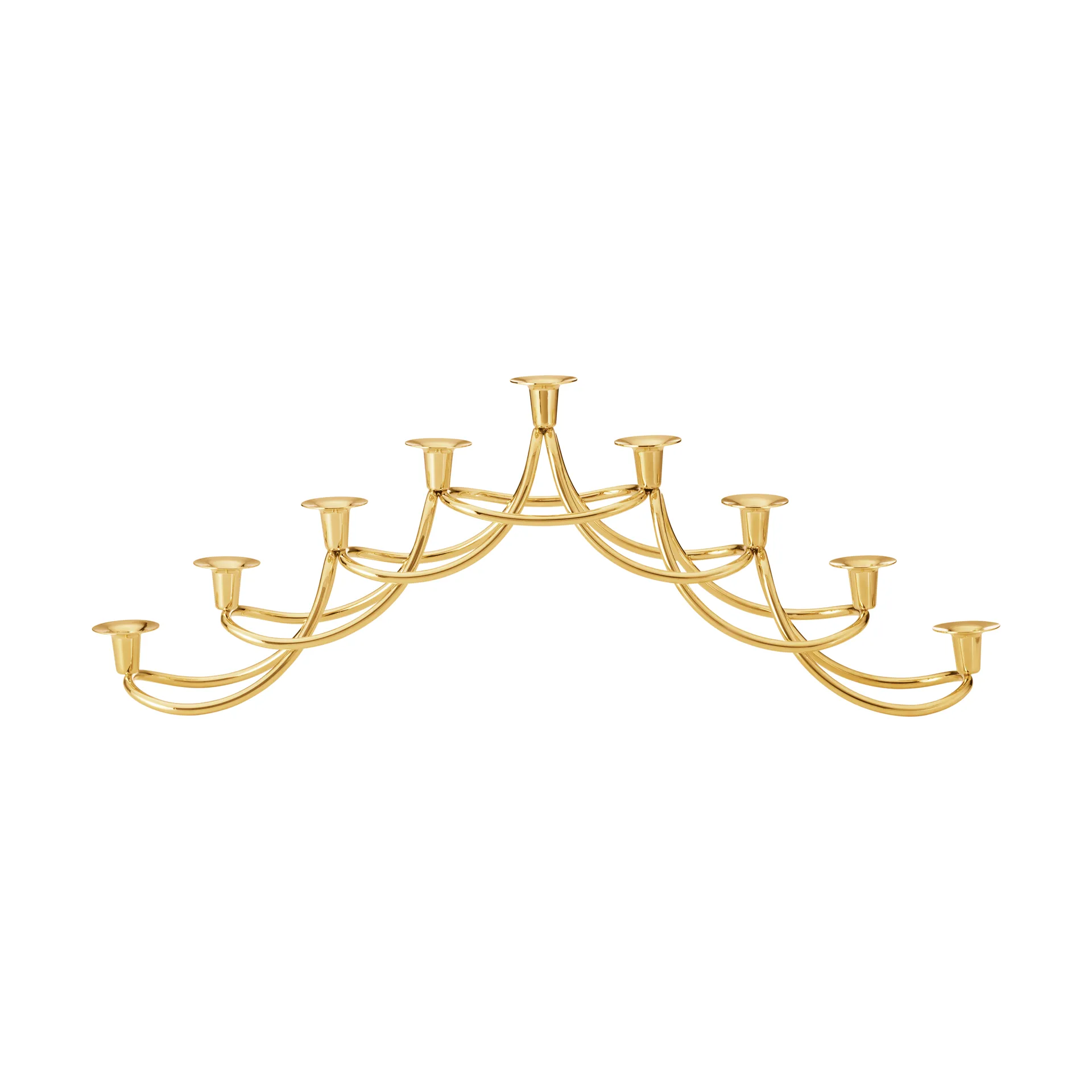Georg Jensen Harmony menorah ljusstake Guldpl&auml;terat rostfritt st&aring;l
