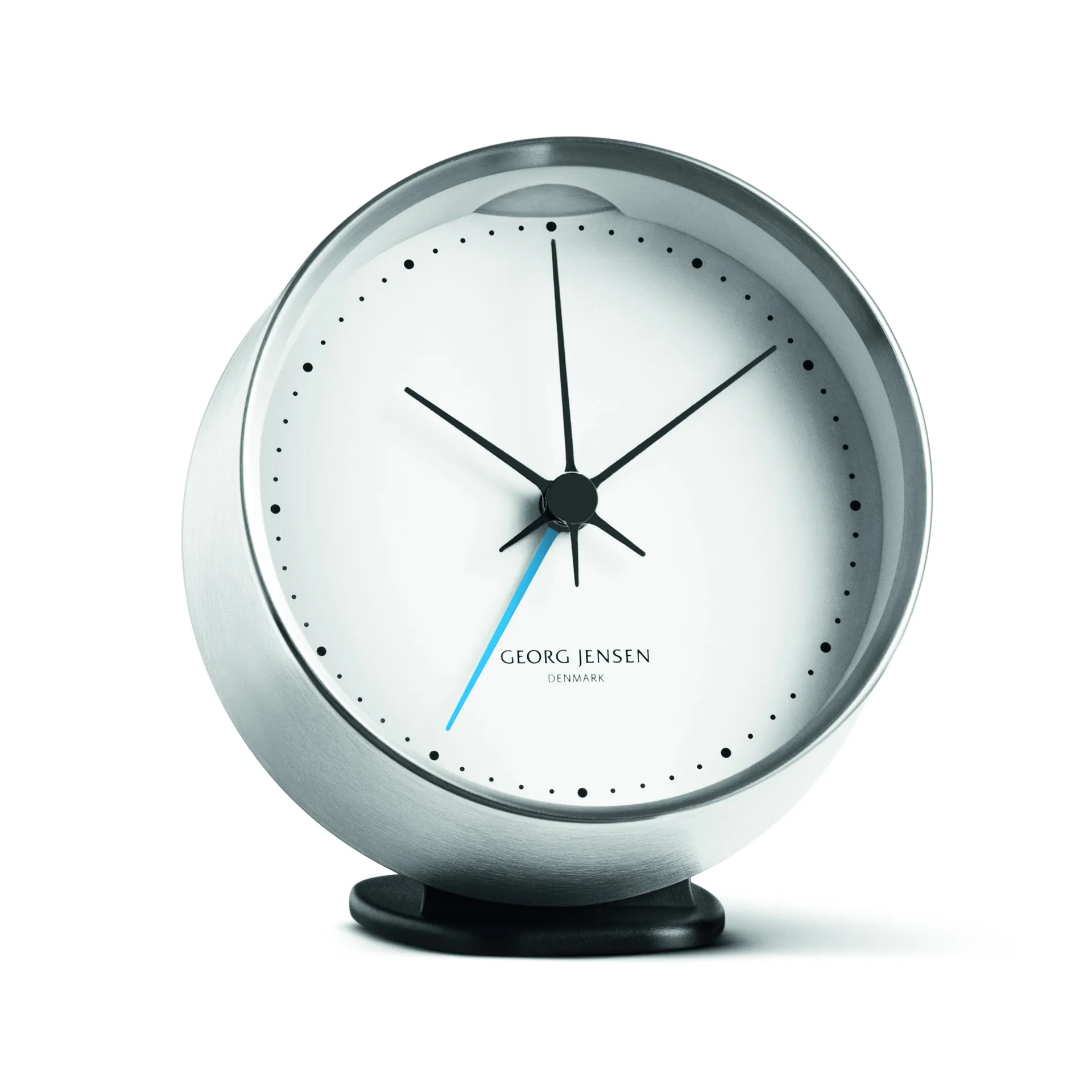 Georg Jensen - Georg Jensen Koppel vækkeur i stål med lys og alarm