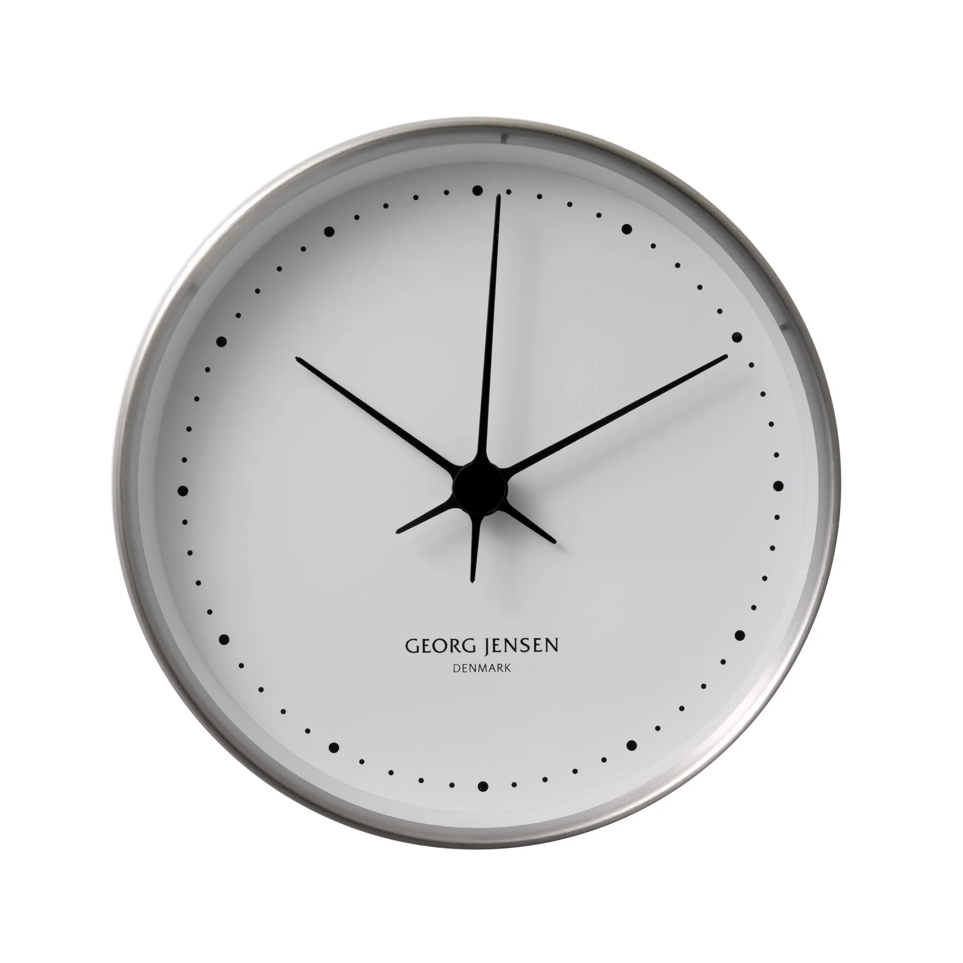 Georg Jensen - Georg Jensen Koppel vægur 10 cm stål/hvid