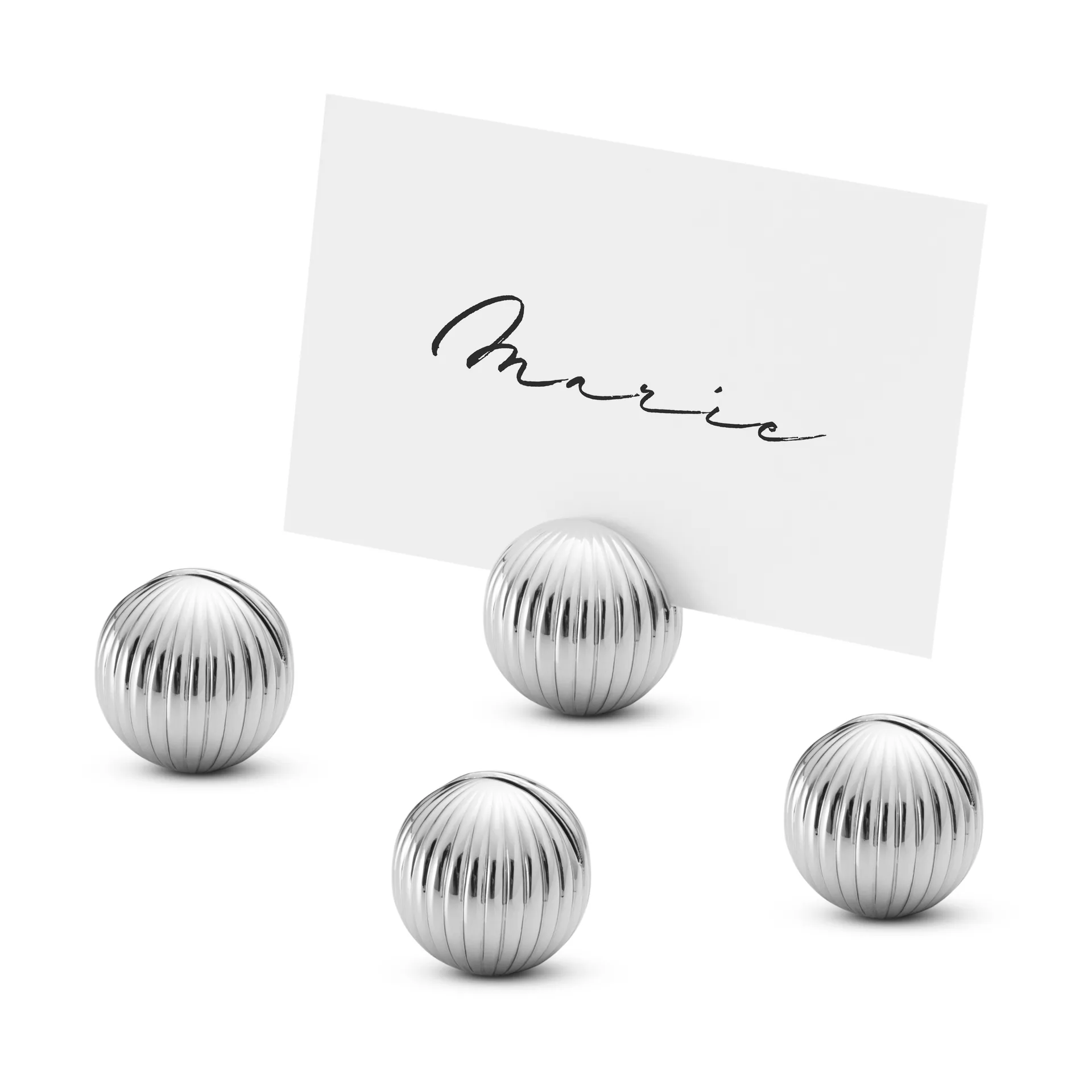 Georg Jensen Porte marque-place Bernadotte Lot de 4 Plaqué chrome
