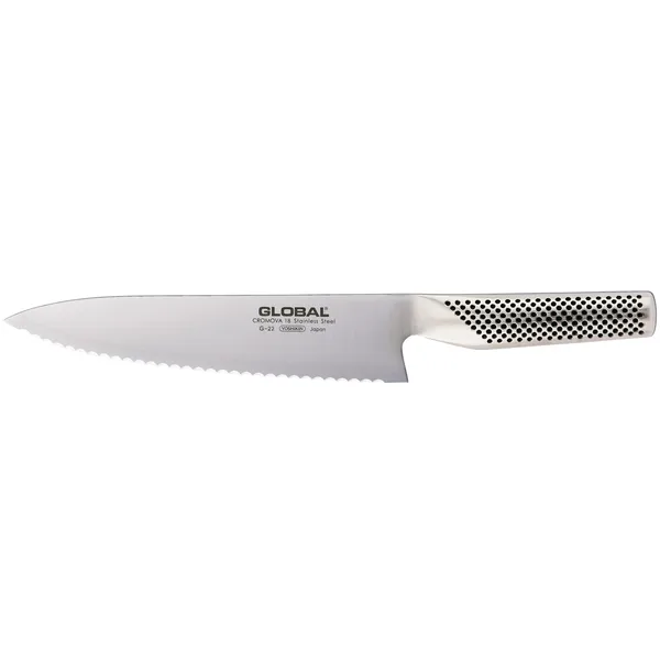 Global G-22R brödkniv 20 cm tandad, Rostfritt stål