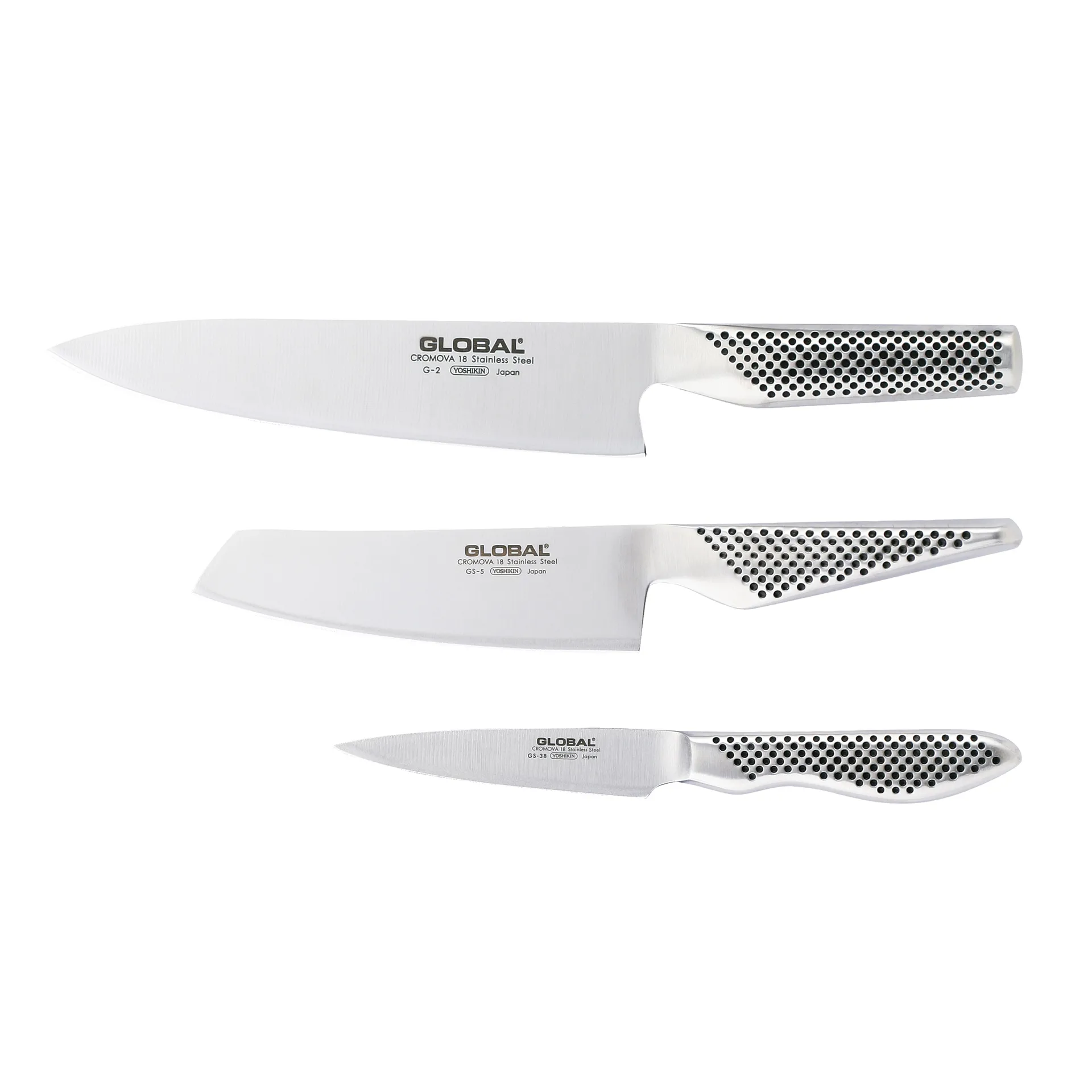 Global Global G-2538R knivsæt, 3 knive Rustfrit stål