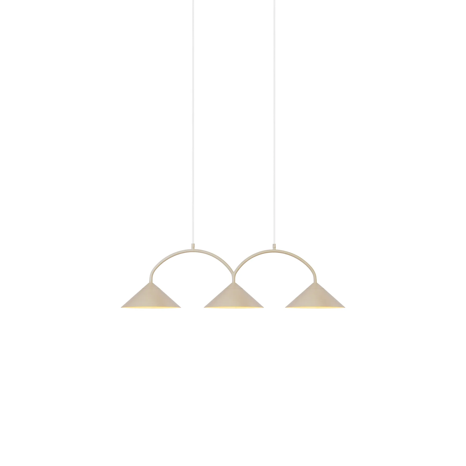 Curve 3 pendellampe beige - Globen Lighting - Køkken - Vintage - Metal - Med flere lyskilder