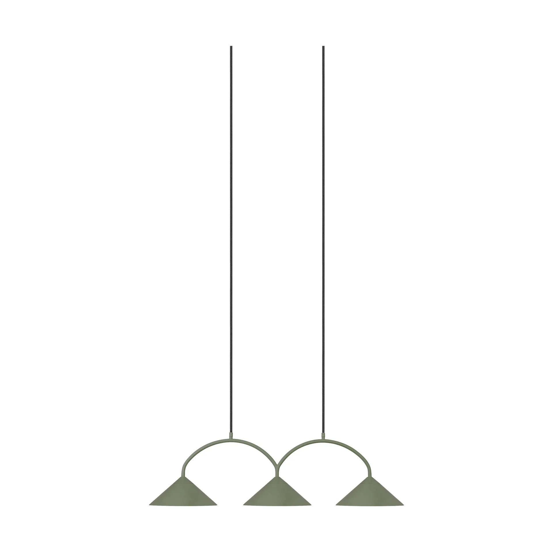 Curve 3 pendellampe Grøn - Globen Lighting - Stue - Vintage - Metal - Med flere lyskilder