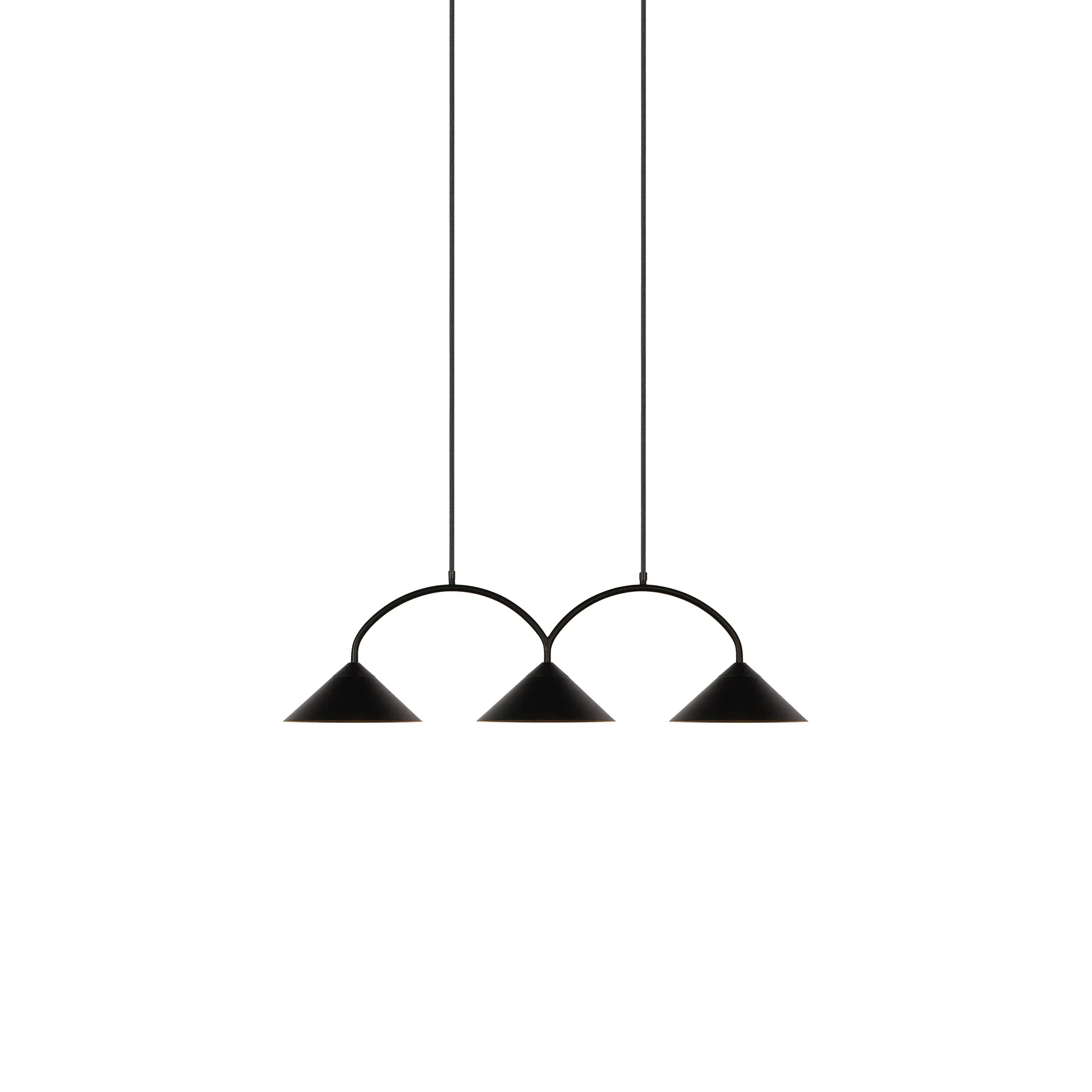 Curve 3 pendellampe Black - Globen Lighting - Køkken - Vintage - Metal - Med flere lyskilder