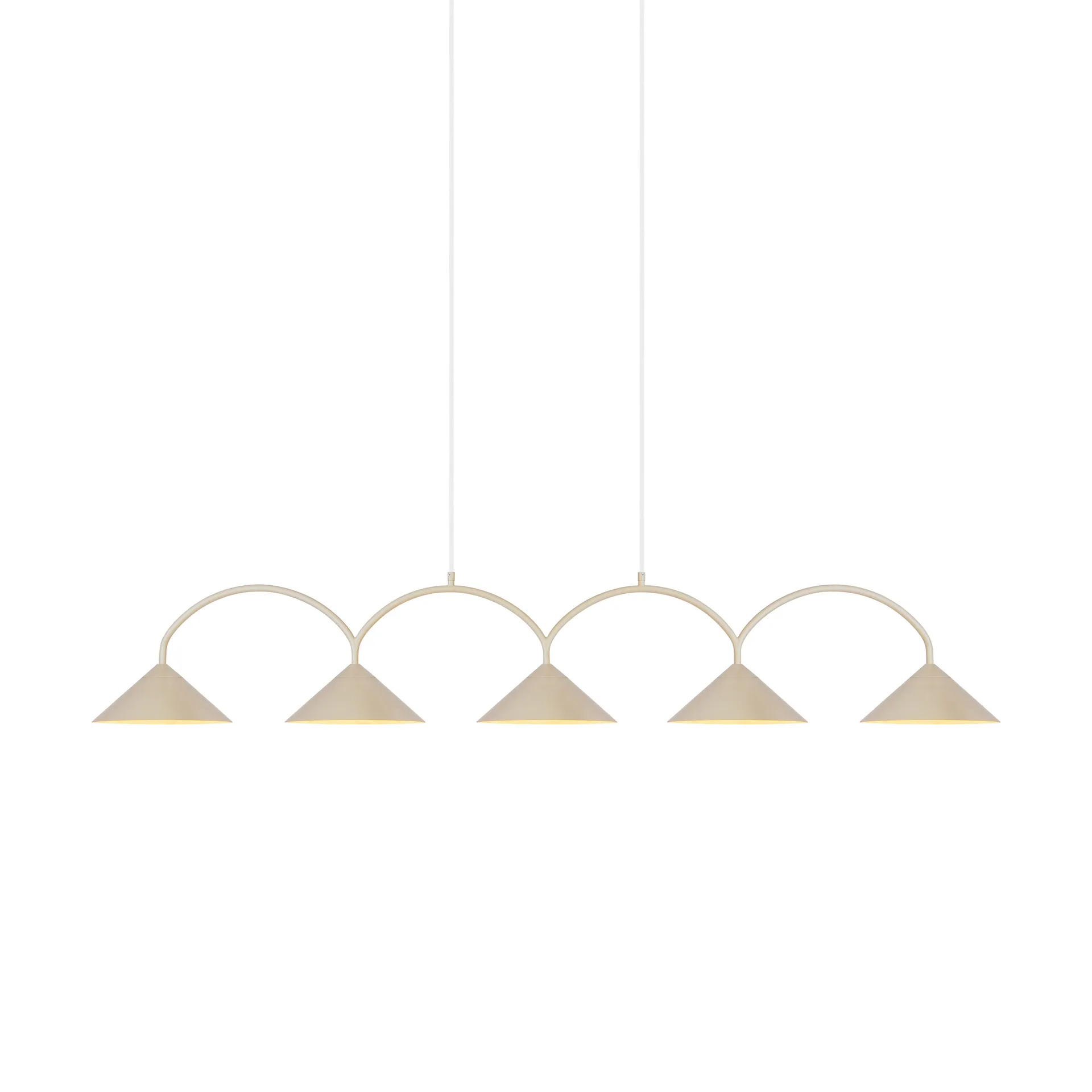Curve 5 pendellampe beige - Globen Lighting - Køkken - Vintage - Metal - Med flere lyskilder