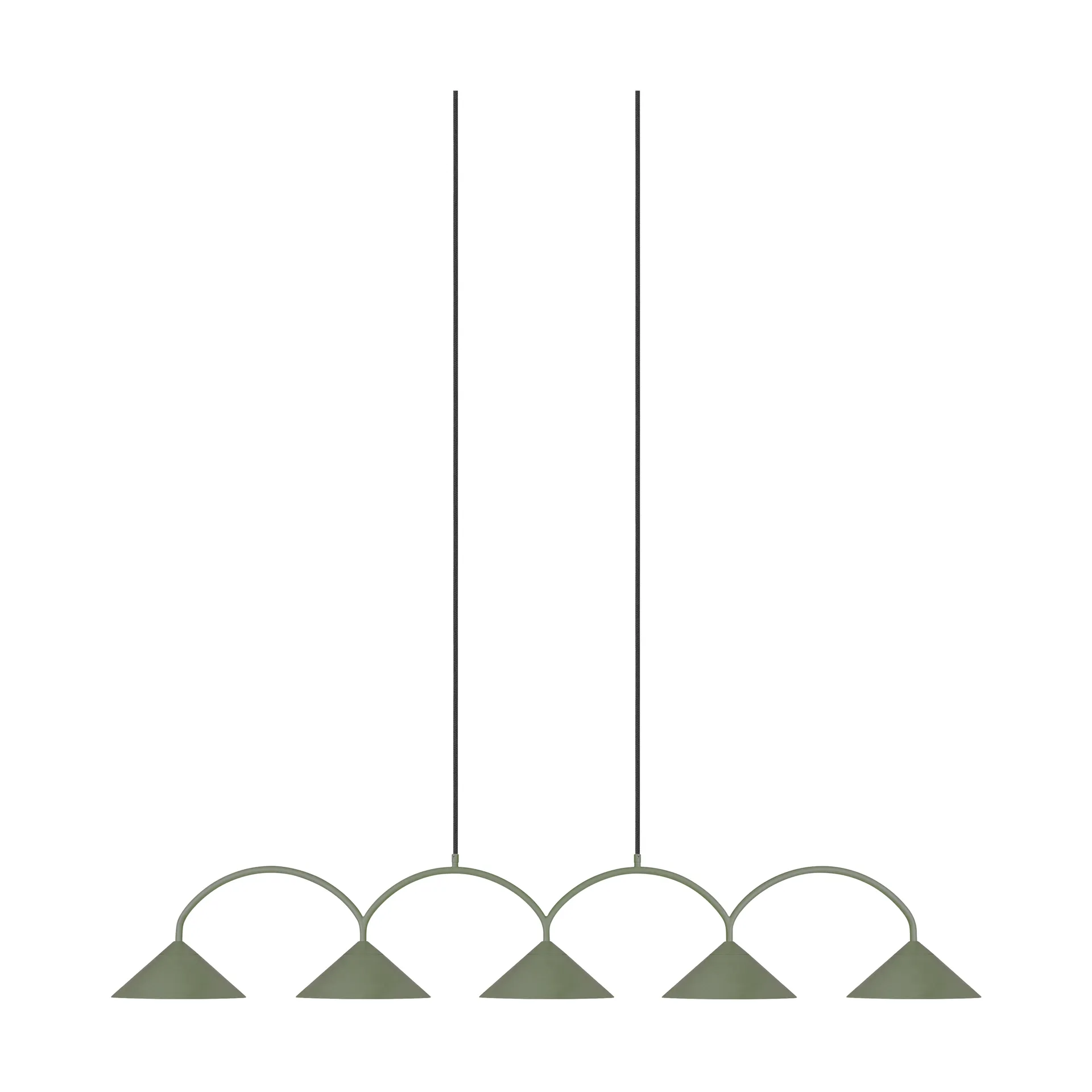 Curve 5 pendellampe Grøn - Globen Lighting - Stue - Vintage - Metal - Med flere lyskilder