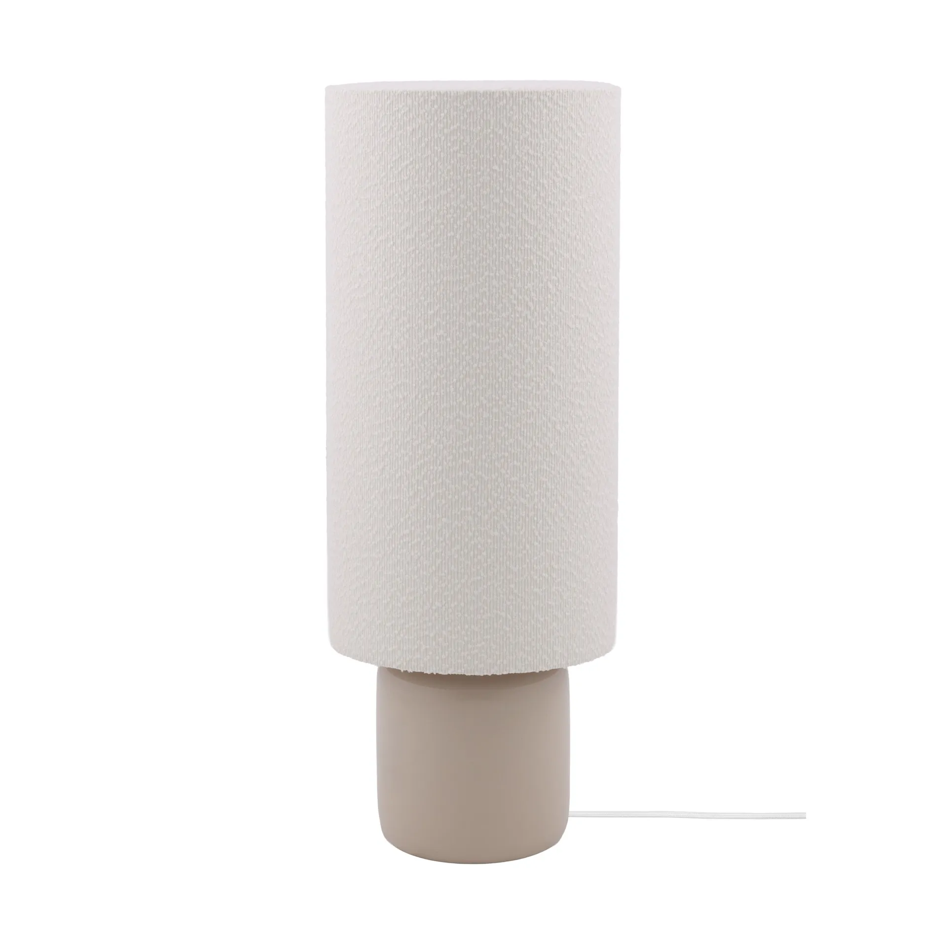 Florian bordlampe, hvid/beige, højde 80 cm - Globen Lighting - Stue - Stof / tekstil - Med én lyskilde