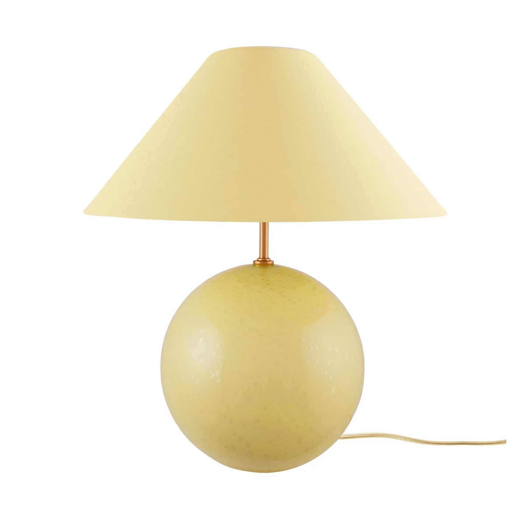 IRIS bordlampe, gul/gul, højde 39 cm - Globen Lighting - Stue - Vintage - Stof / tekstil - Med én lyskilde