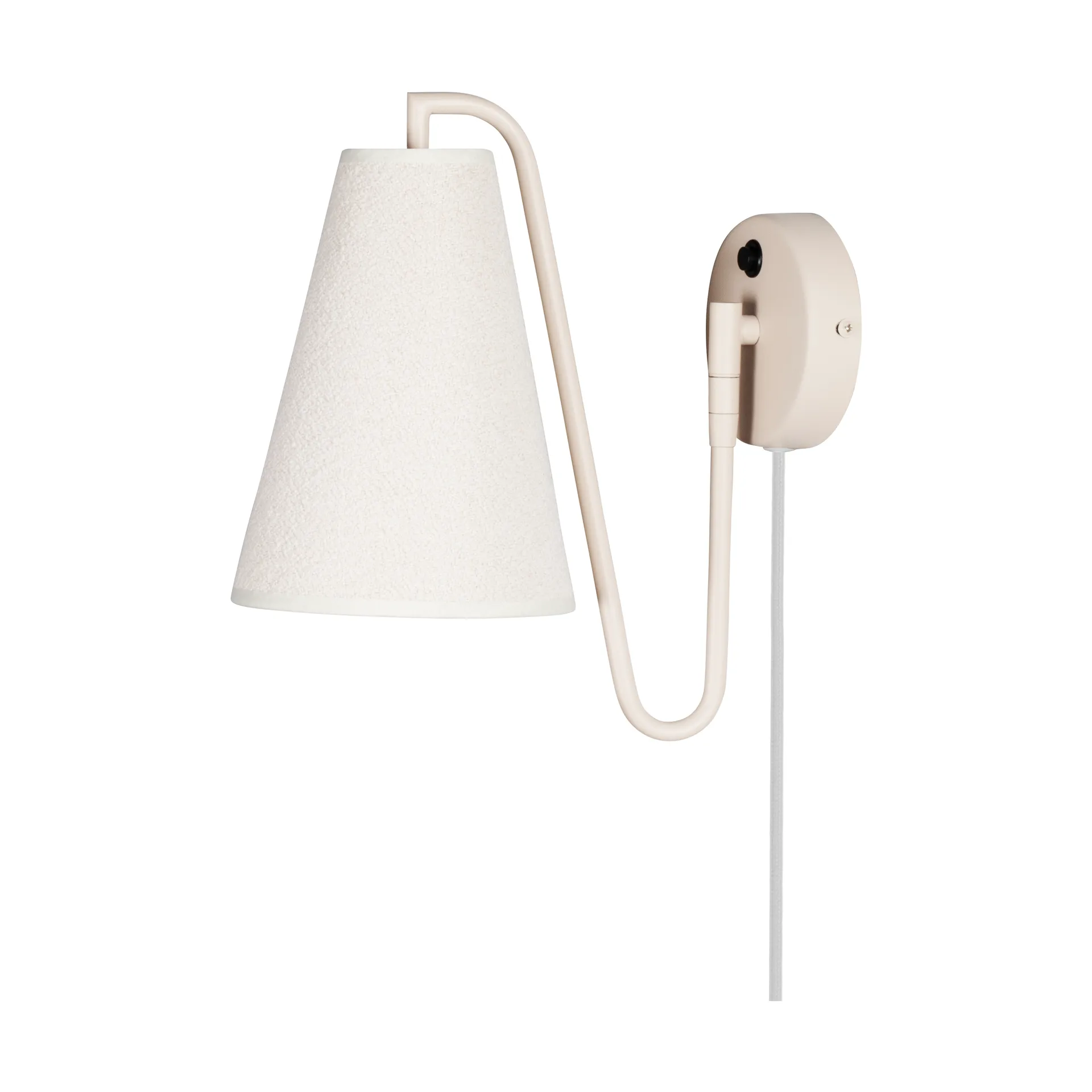 Globen Lighting Lou væglampe Bouclé hvid-beige