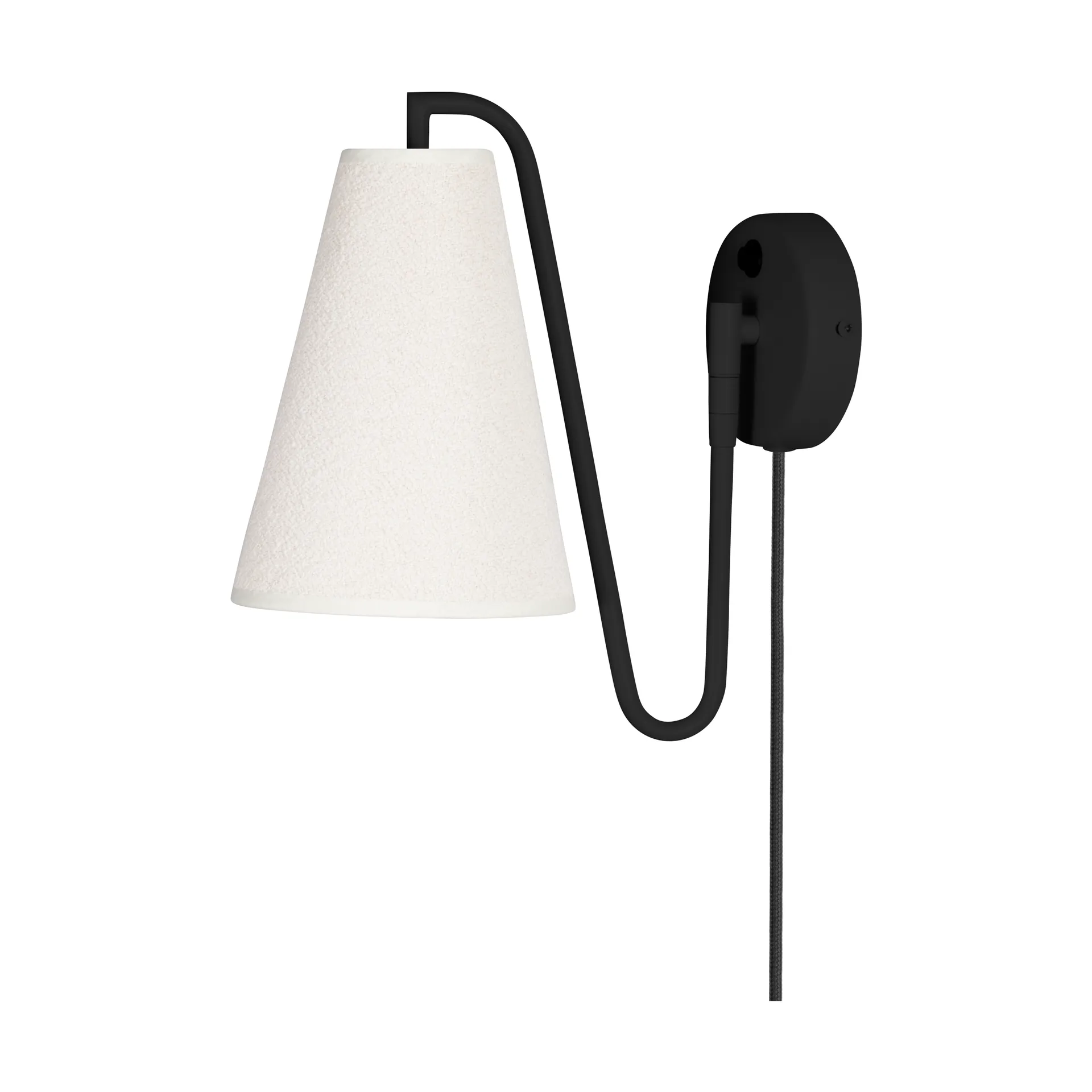 Lou Væglampe Bouclé Hvid/Sort - Globen Lighting - Stue - Design - Stof / tekstil