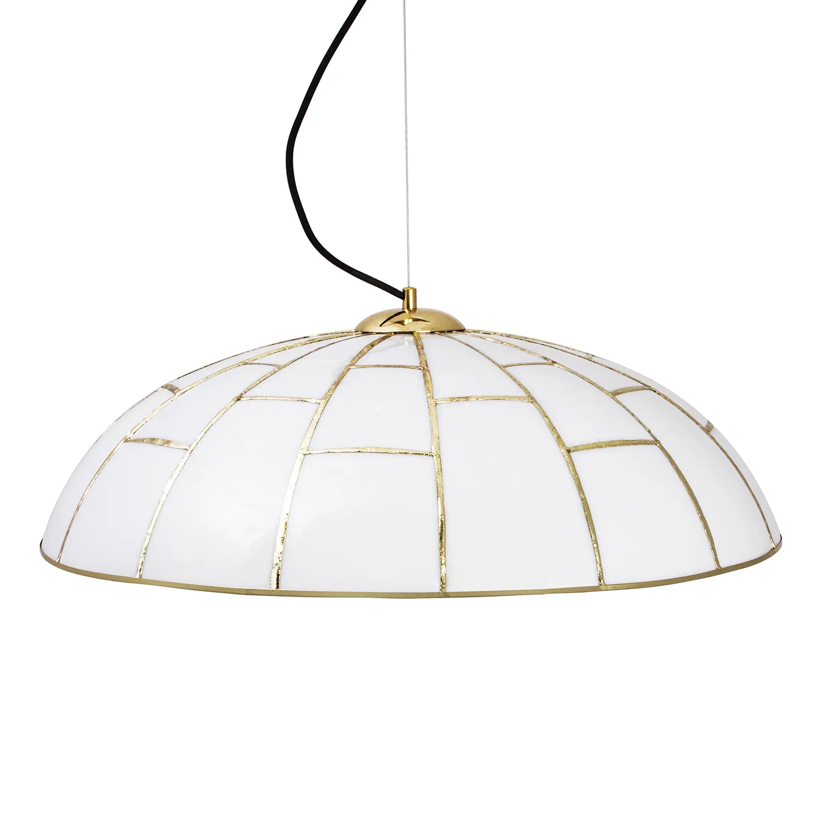 Globen Lighting Ombrello pendel Ø60 cm hvidt glas Messing