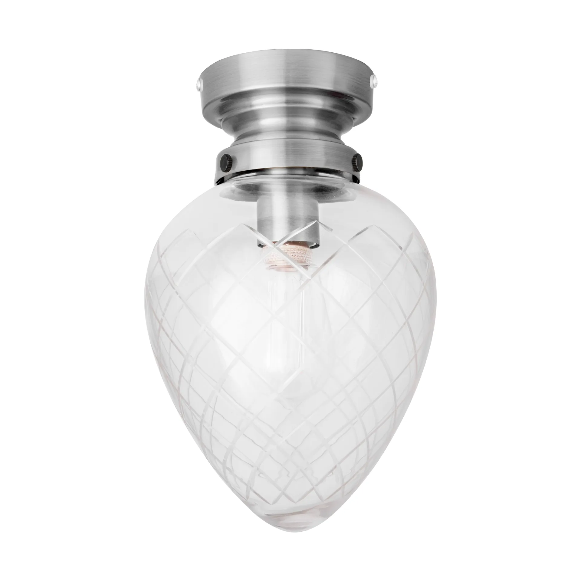 Globen Lighting Plafonnier Juni IP44 Acier antique-transparent