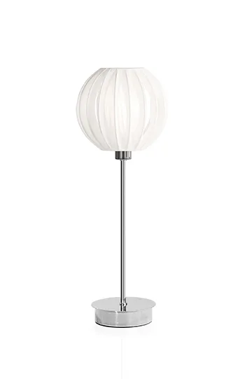 Plastband bordslampa, Vit-krom