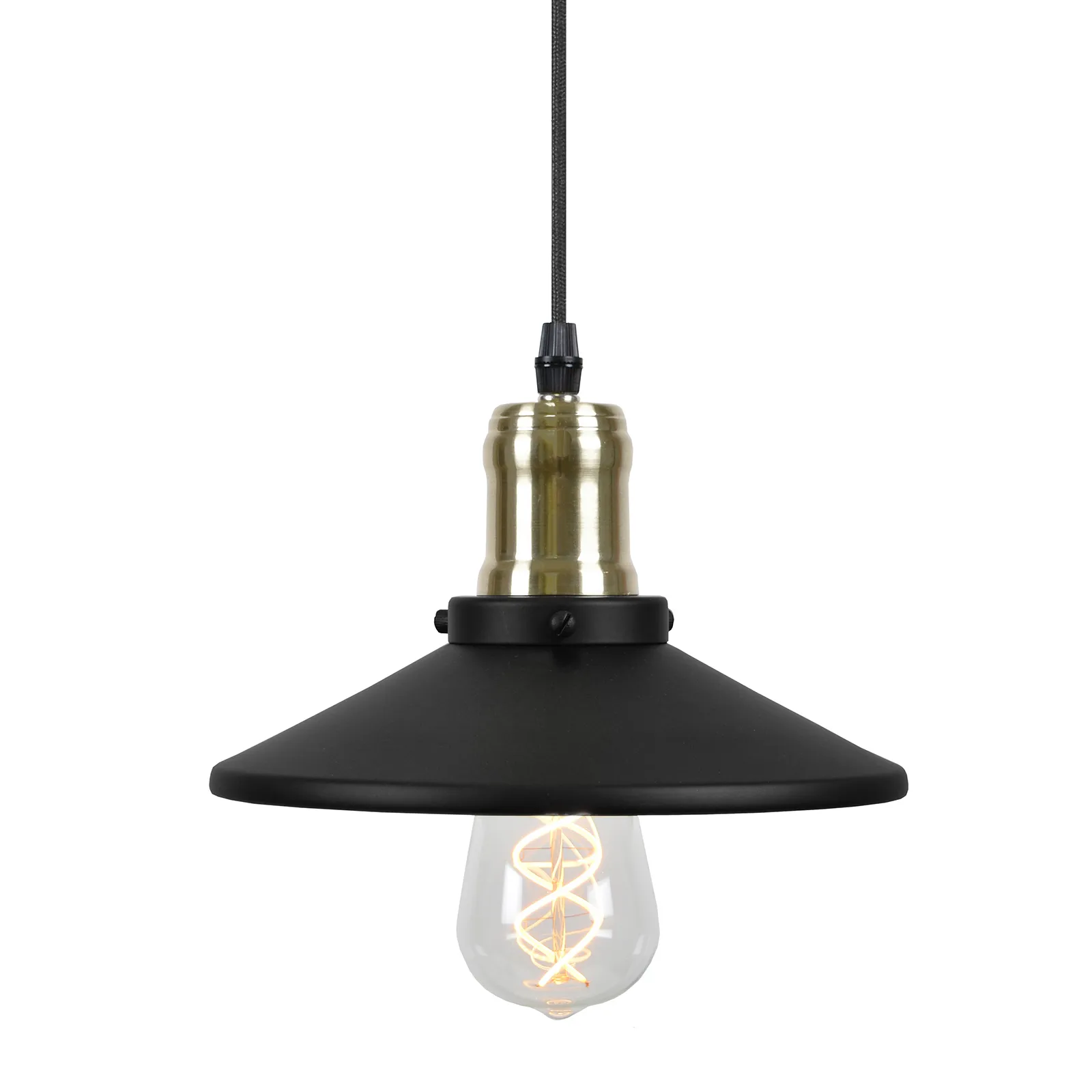 Globen Lighting Suspension Disc mini Noir mat-laiton brossé