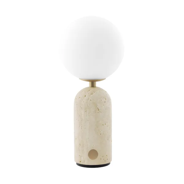 Torrano bordslampa portabel, Beige travertine
