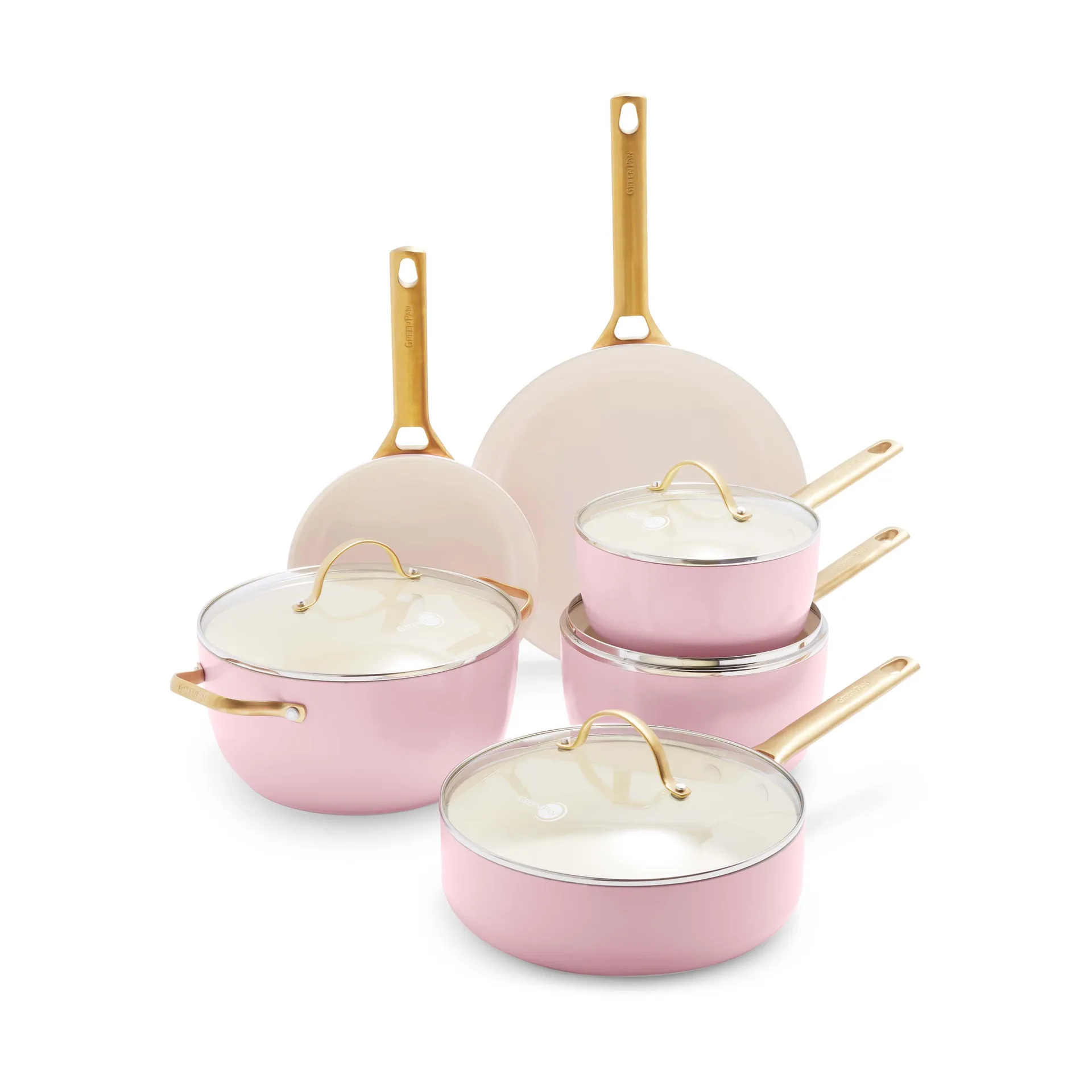 GreenPan Padova gryde- og stegepandesæt 10 dele Blush pink