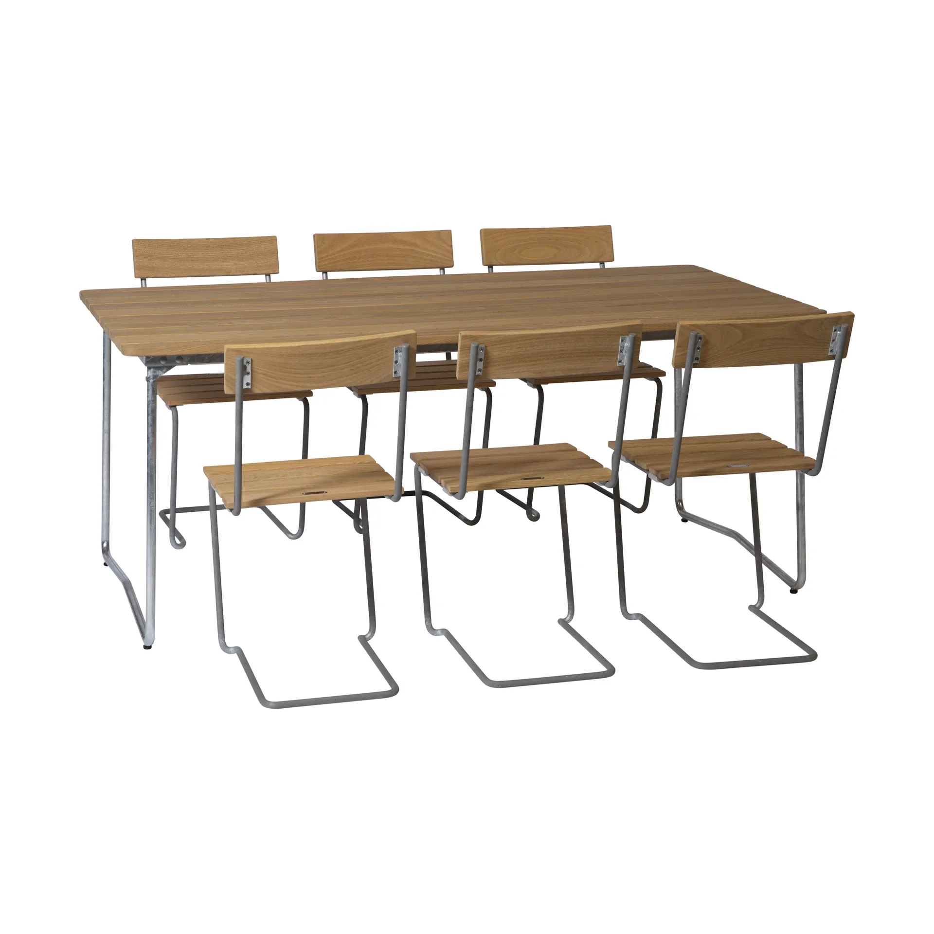 Grythyttan Stålmöbler Ensemble de salle à manger Grythyttan B31 + 6 chaises 1 chêne huilé