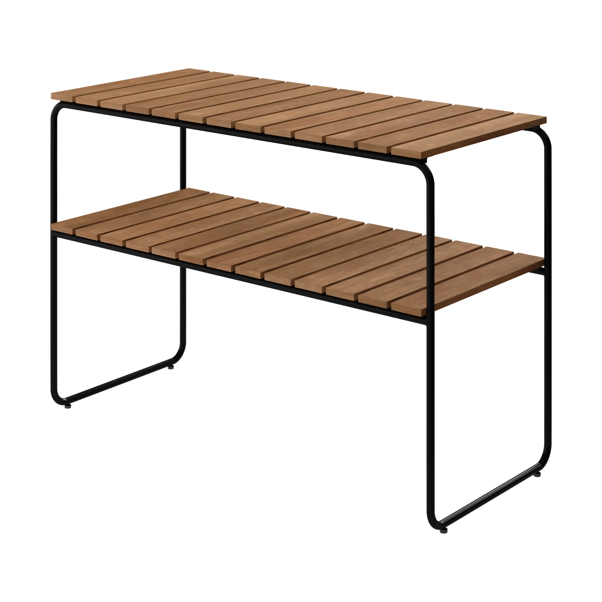Grythyttan Stålmöbler Table d’appoint L105 Structure en teck et acier noir