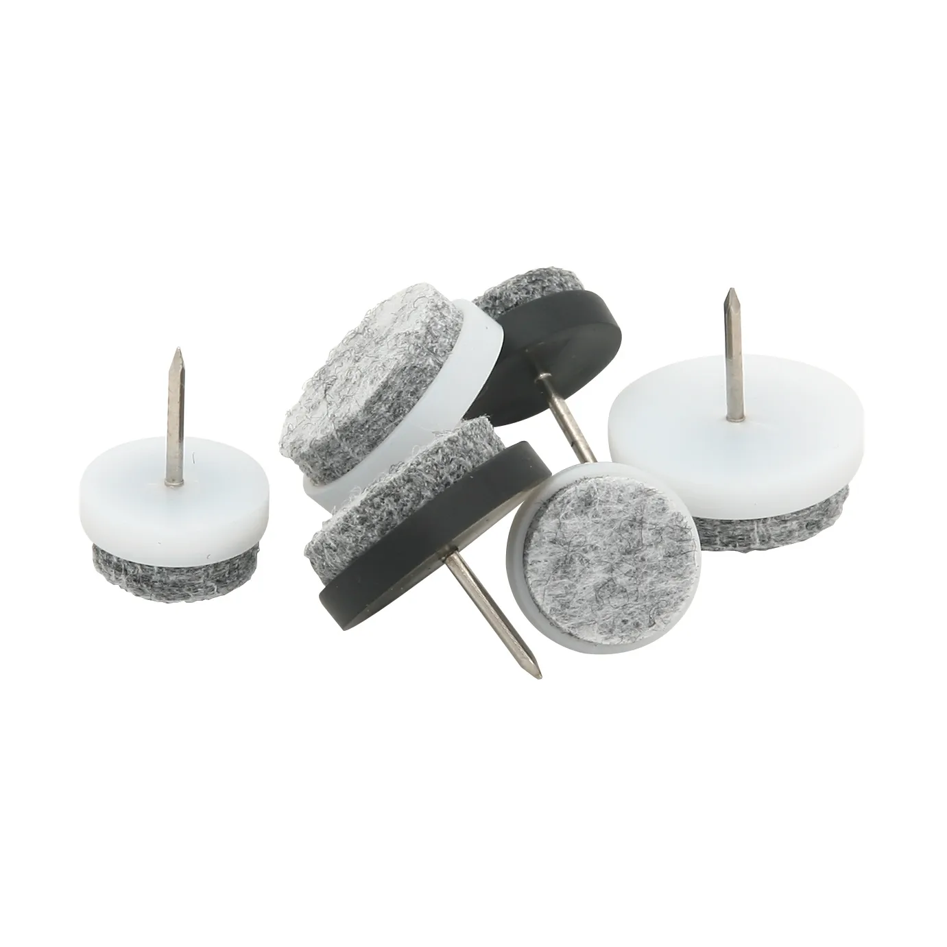 Guardian Lot de 8 patins de meuble avec clou Guardian Ø20 mm Noir