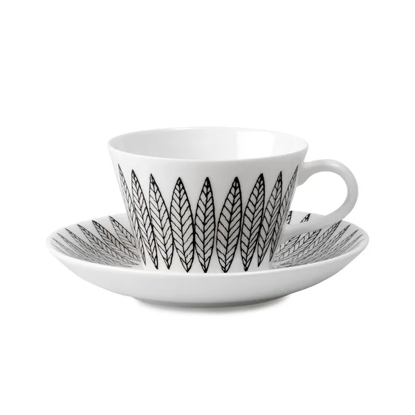 Svart Salix kaffegods, kon, Kaffekopp + fat