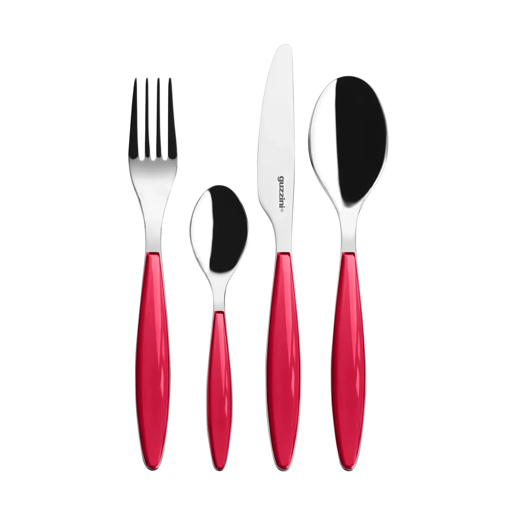 Guzzini Feeling bestiksæt Clear red, 24 dele