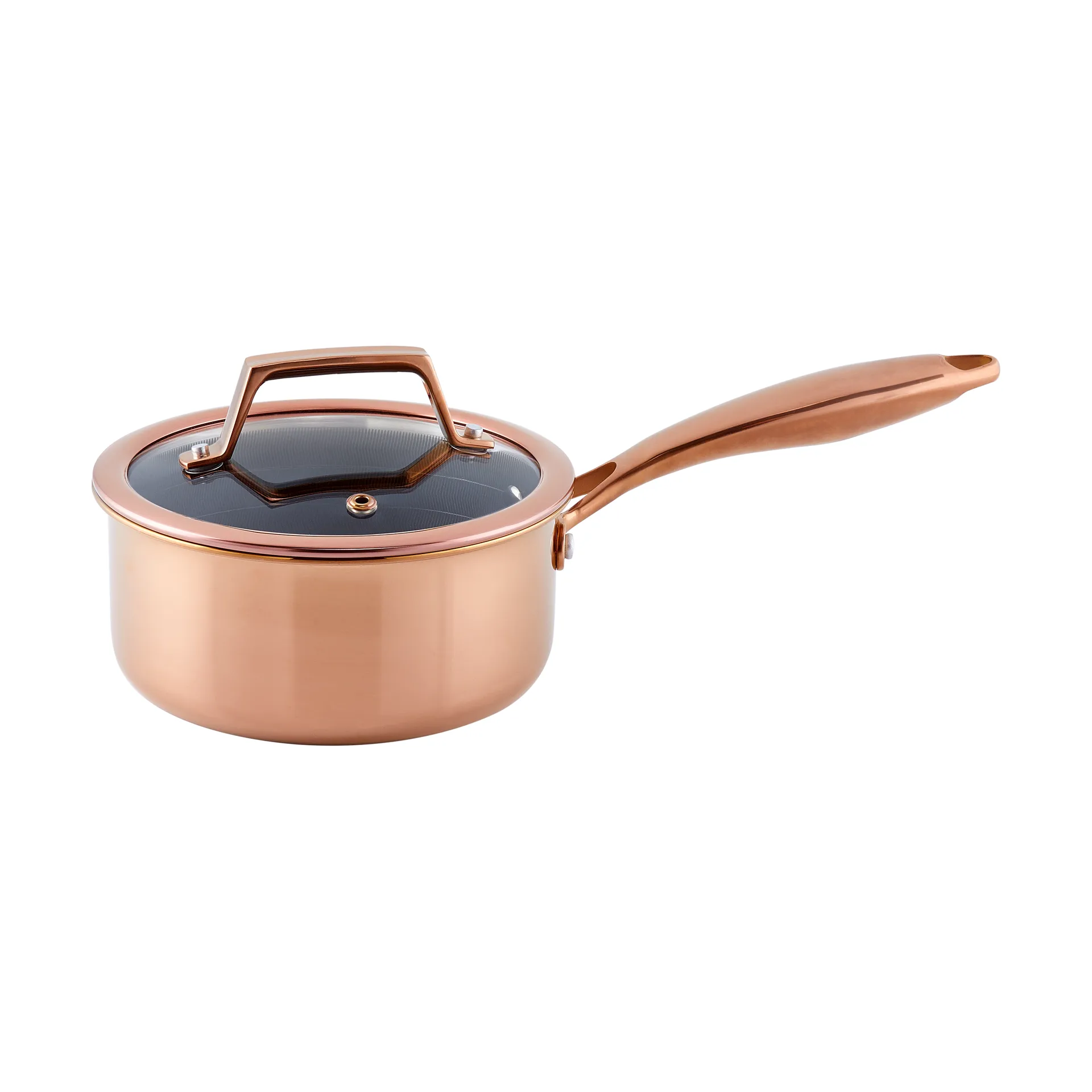 Hâws Santo Kasserolle 1,5 L med låg og hybridbelægning Rose Gold