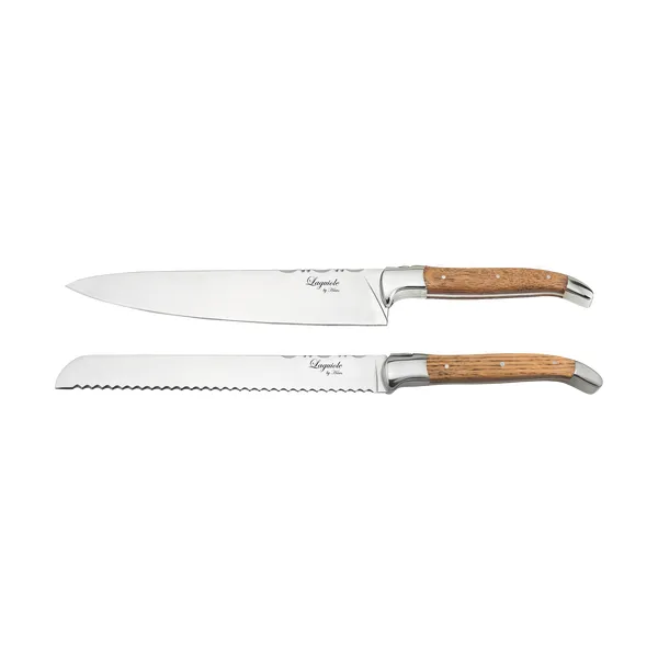 Laguiole By Hâws bröd- & kockknivset 2-delar, Oak