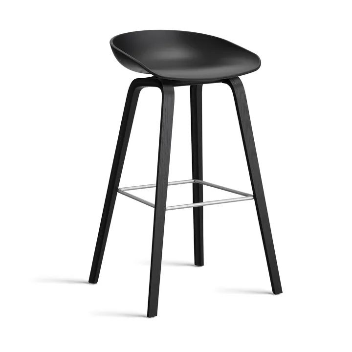 About a Stool AAL32 High 2.0 bar stool black oak base from HAY